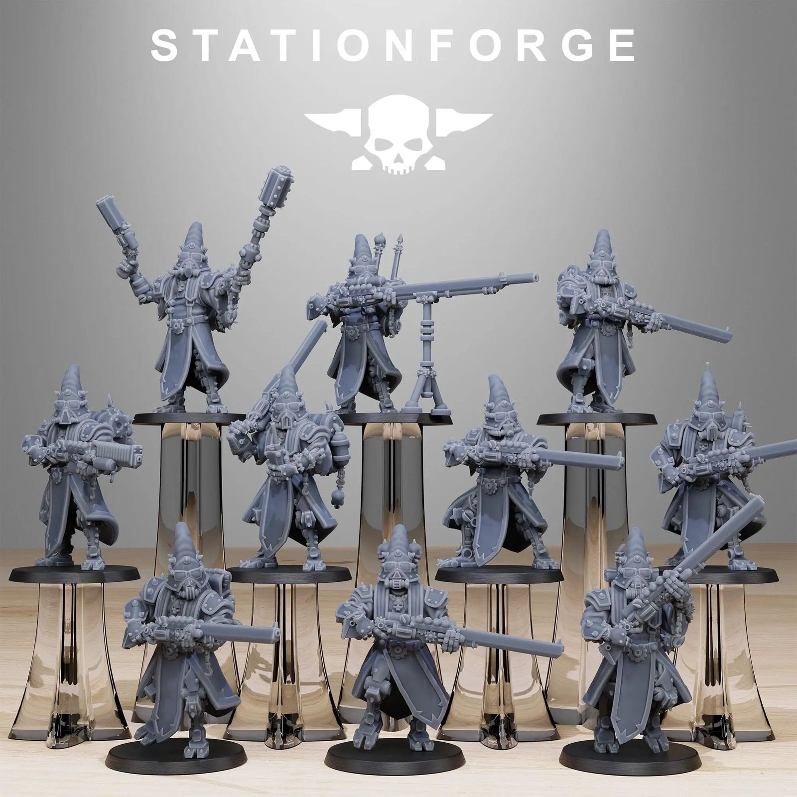 3D printed Scavenger Cultists miniatures by Last Hope Miniatures, featuring detailed figures with rugged post-apocalyptic armor.