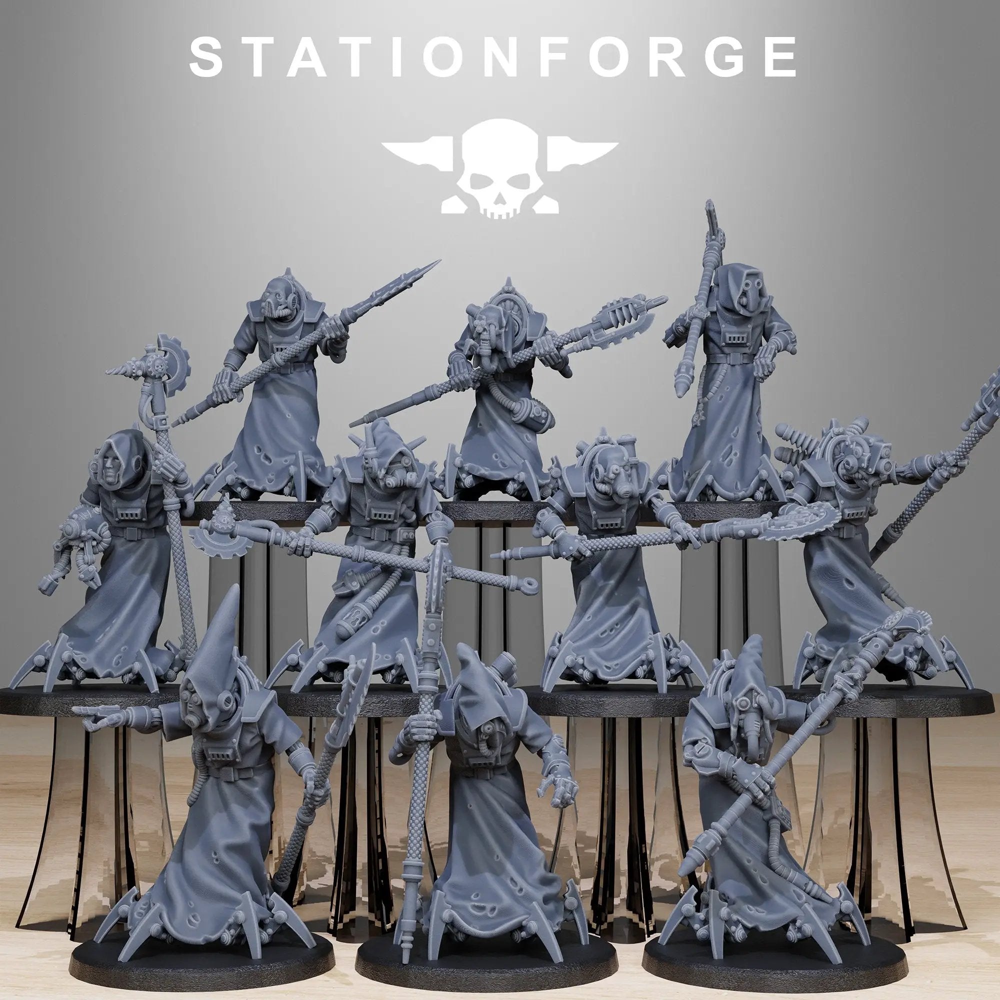 3D printed Scavenger Elders miniatures by StationForge Miniatures, detailed figures from Last Hope Miniatures collection.
