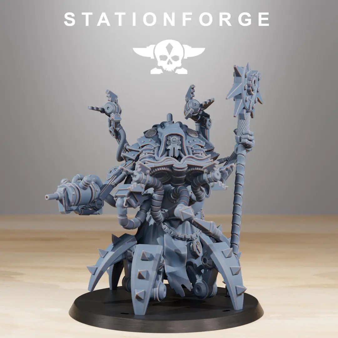 3D printed Scavenger Librarian miniature by StationForge, detailed figure for tabletop gaming and miniatures collection.