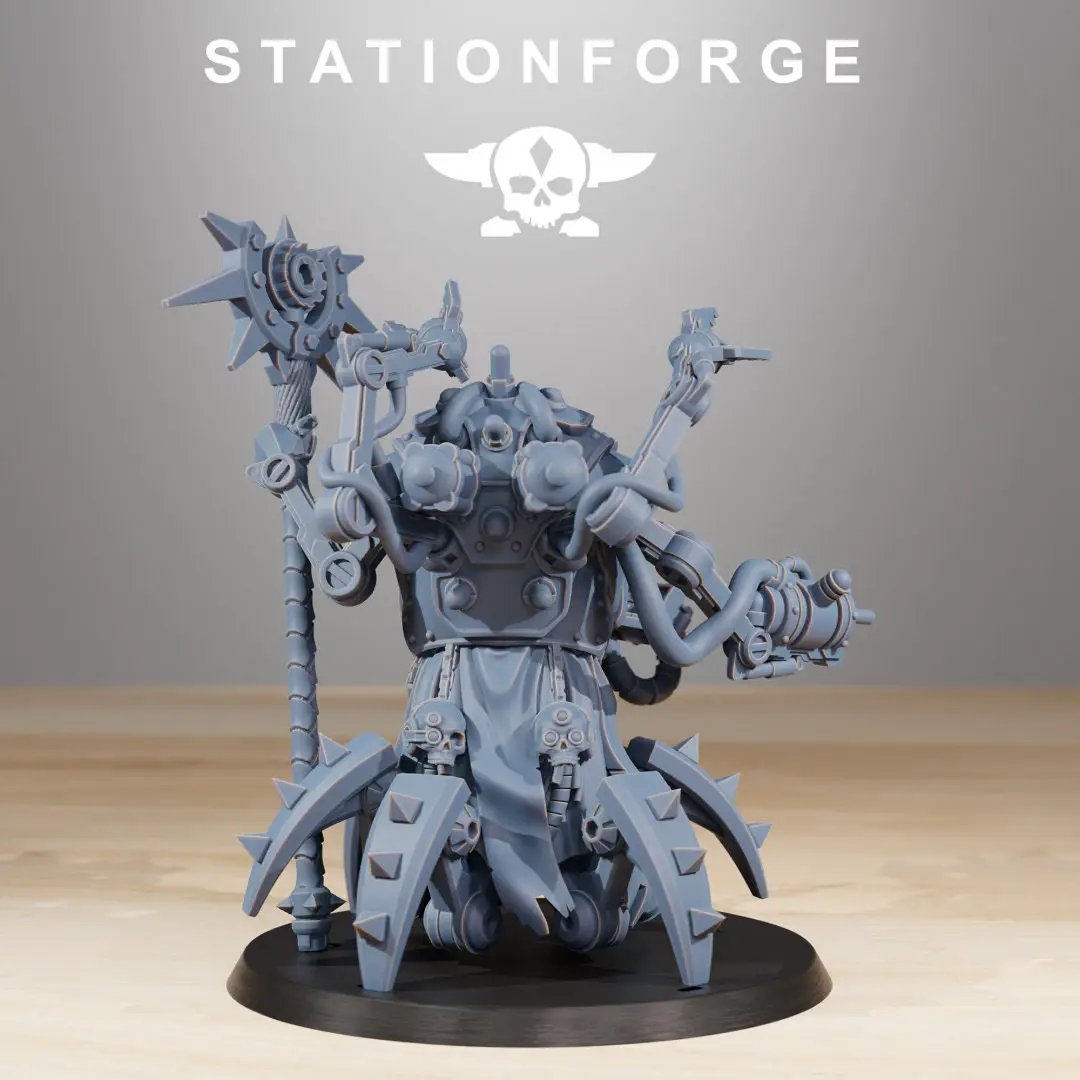 3D printed Scavenger Librarian figure by StationForge Miniatures, detailed miniature model from Last Hope Miniatures.