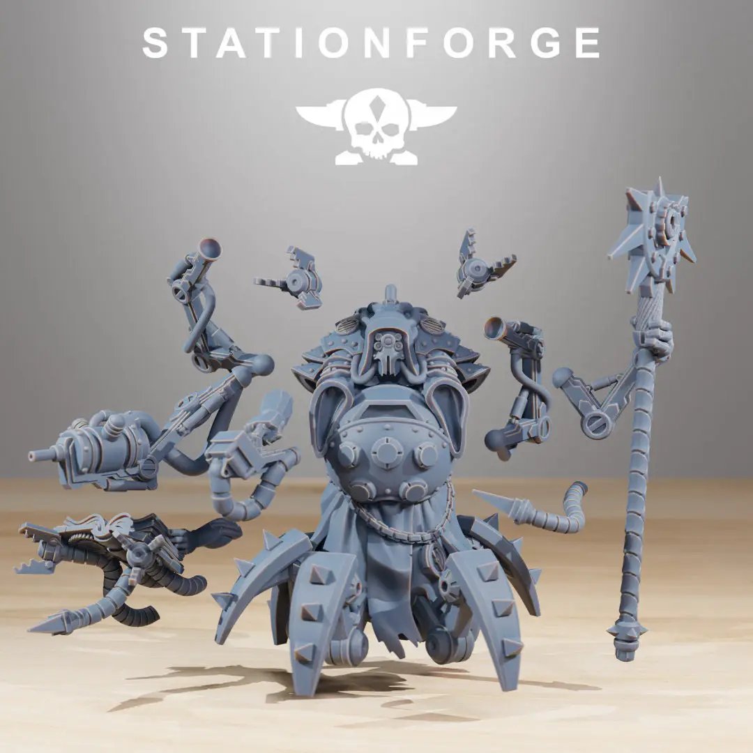 3D printed Scavenger Librarian miniature from Last Hope Miniatures by StationForge Miniatures, detailed figure on a plain background.