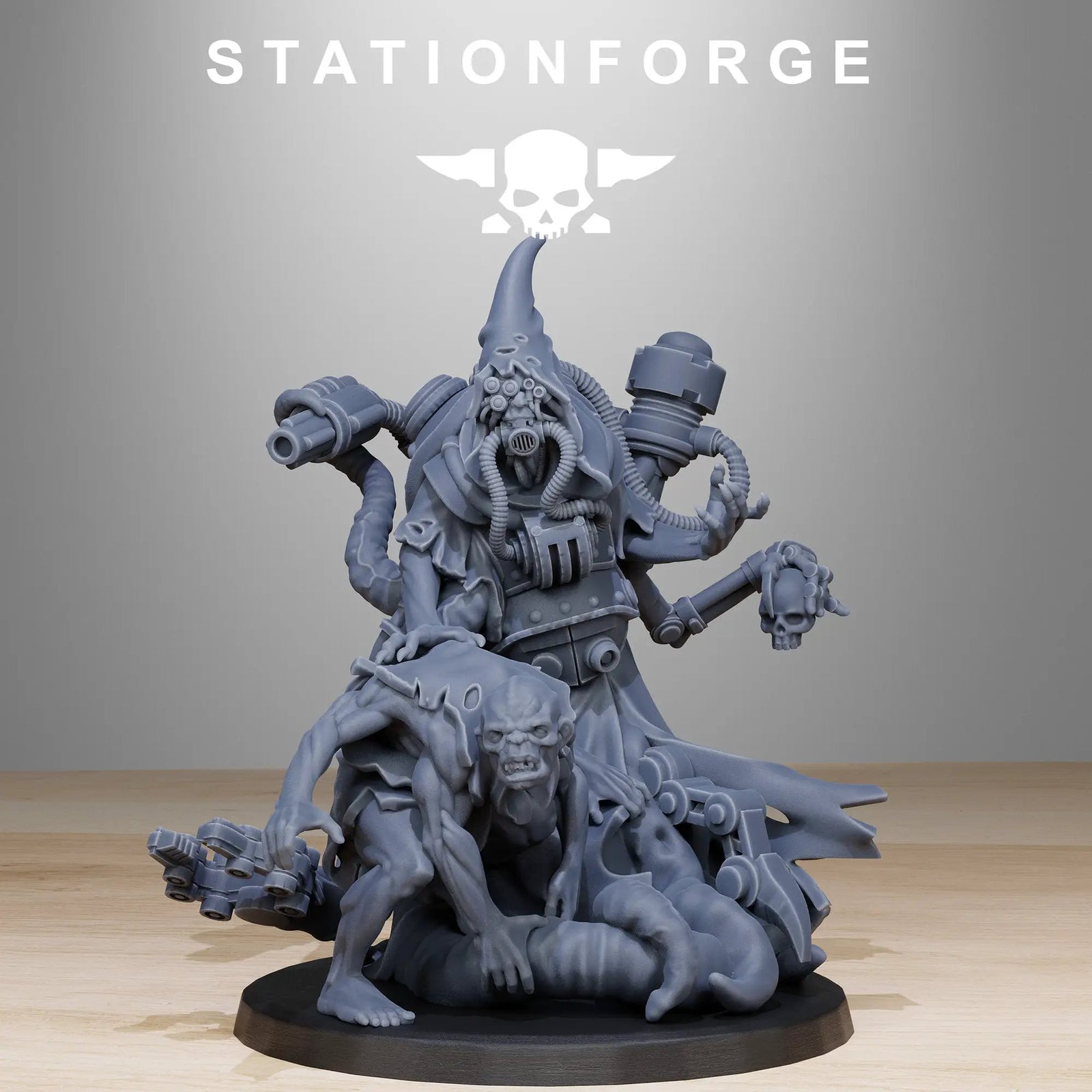 3D printed Scavenger Lotharius figure by StationForge Miniatures for Last Hope Miniatures, detailed miniature with rugged scavenger details.