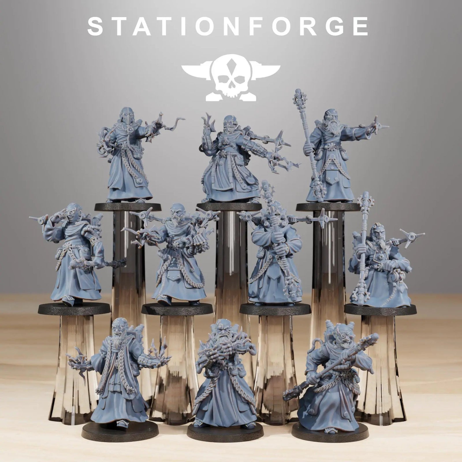 3D printed Scavenger Preachers miniature by Last Hope Miniatures, showing detailed sculpt with rugged clothing and futuristic accessories.