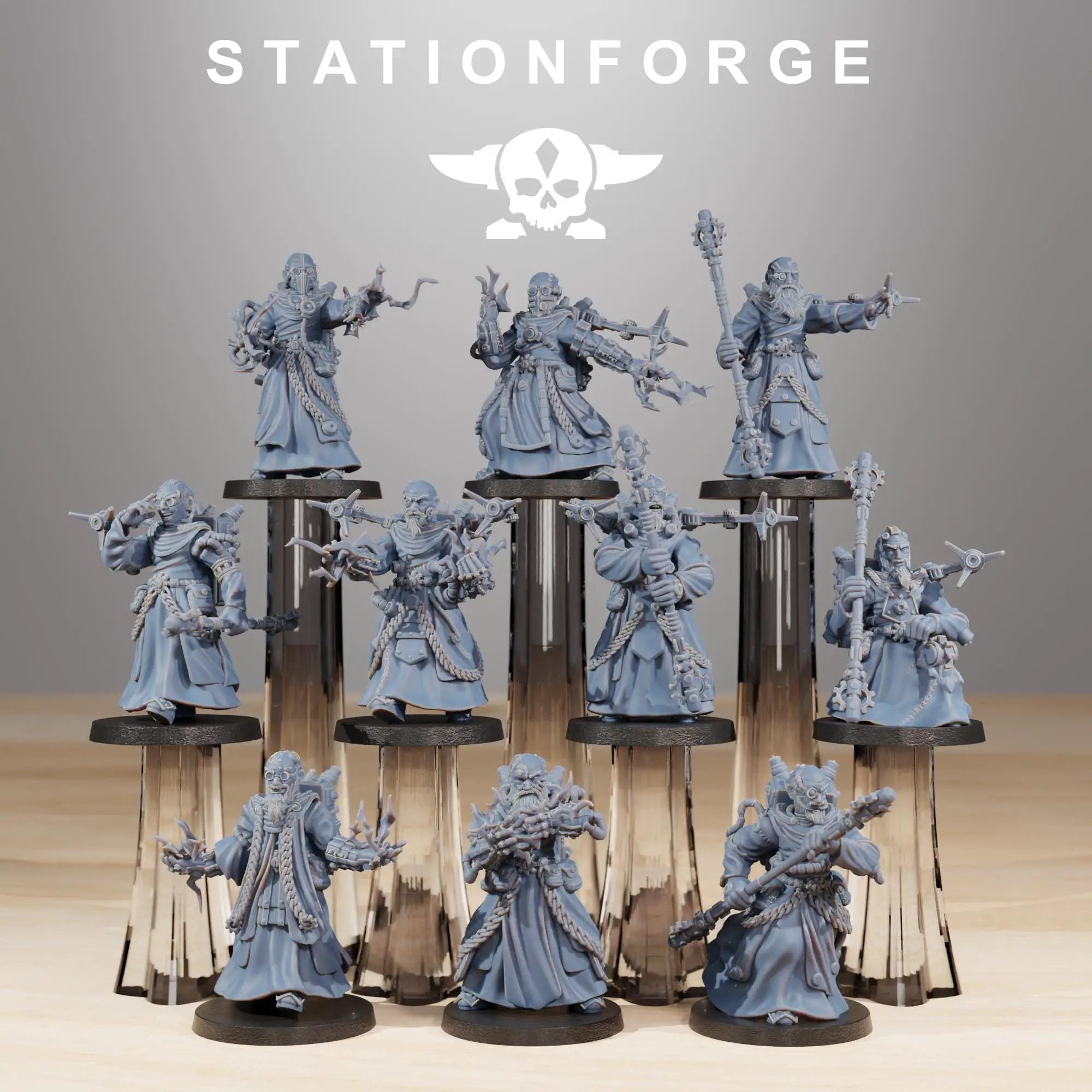 3D printed Scavenger Preachers miniature by Last Hope Miniatures, showing detailed sculpt with rugged clothing and futuristic accessories.