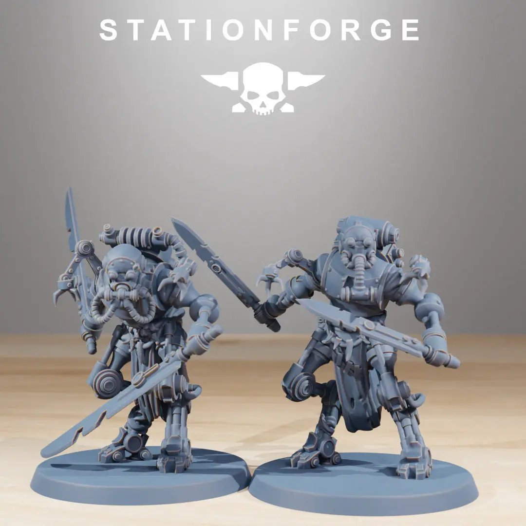 Group of 3D printed scavenger runners miniatures by Last Hope Miniatures, featuring detailed figures for tabletop gaming.