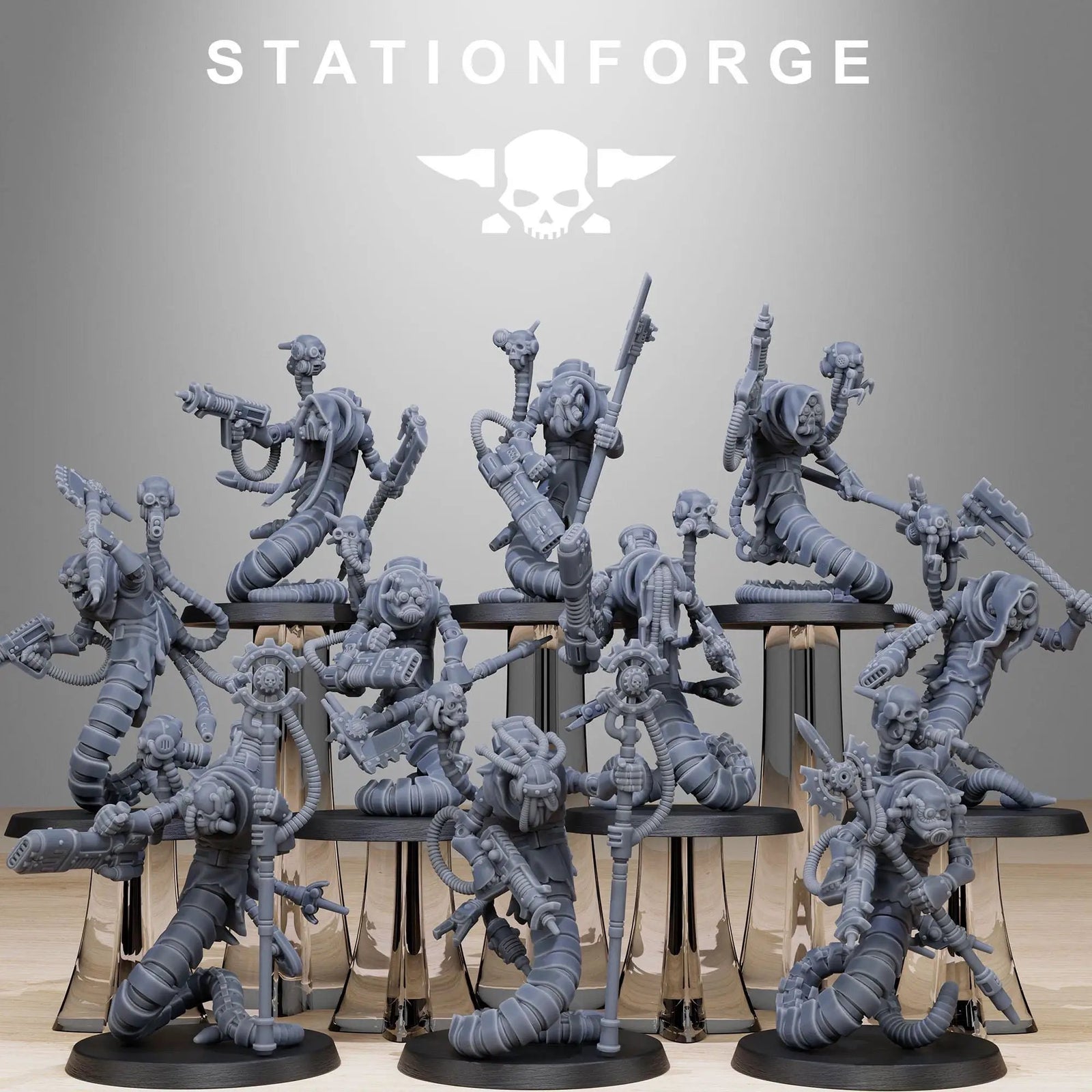 3D printed Scavenger Serpents miniature by Last Hope Miniatures from StationForge Miniatures, featuring detailed serpent designs.