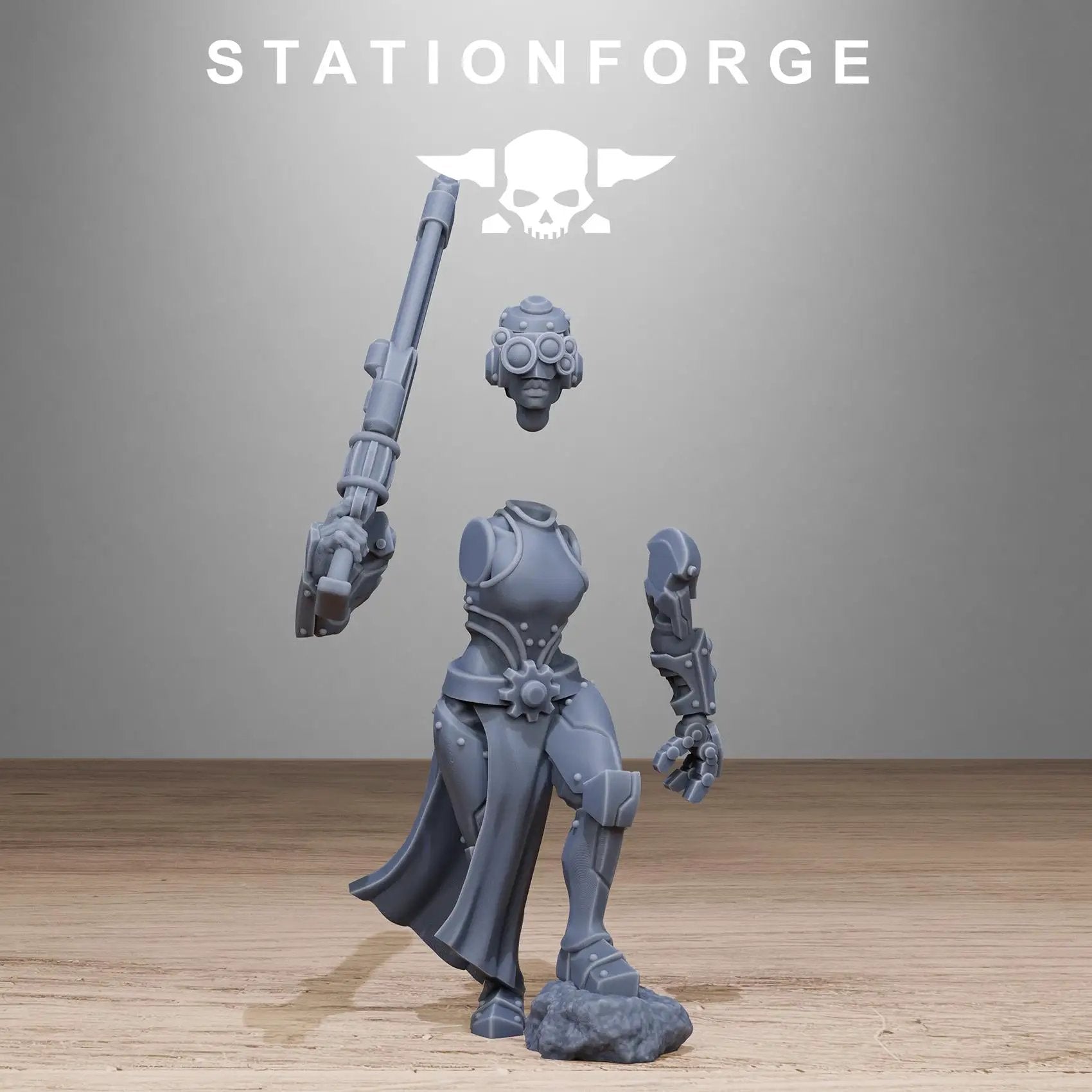 Ten 3D printed Scavenger Sisters miniatures by Last Hope Miniatures from StationForge, detailed figures on a plain background.