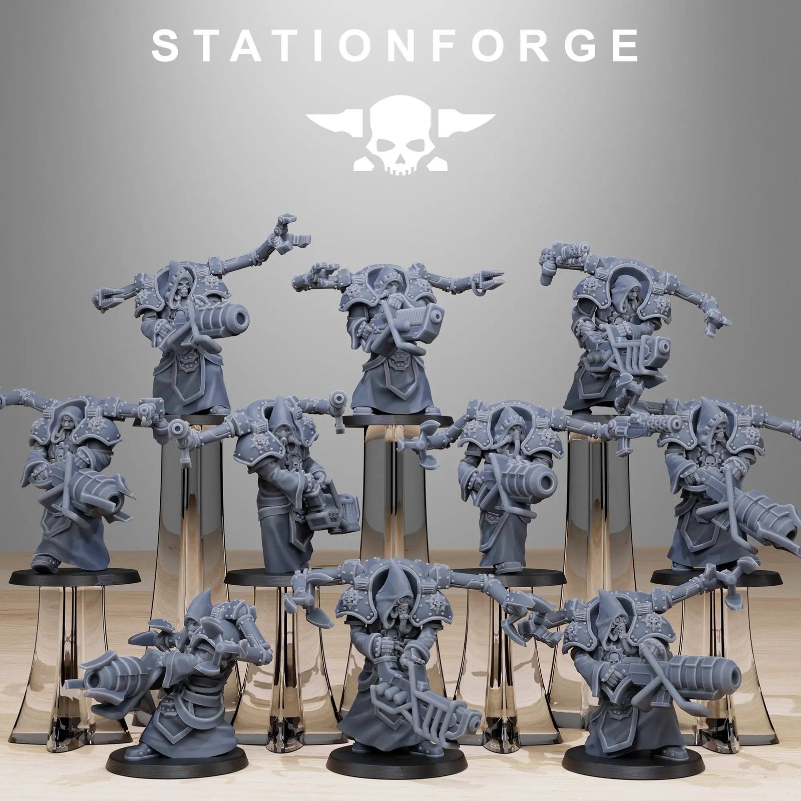 3D printed Scavenger Volatiles Infantry miniature by Last Hope Miniatures for StationForge Miniatures, showing detailed sci-fi soldier figure.
