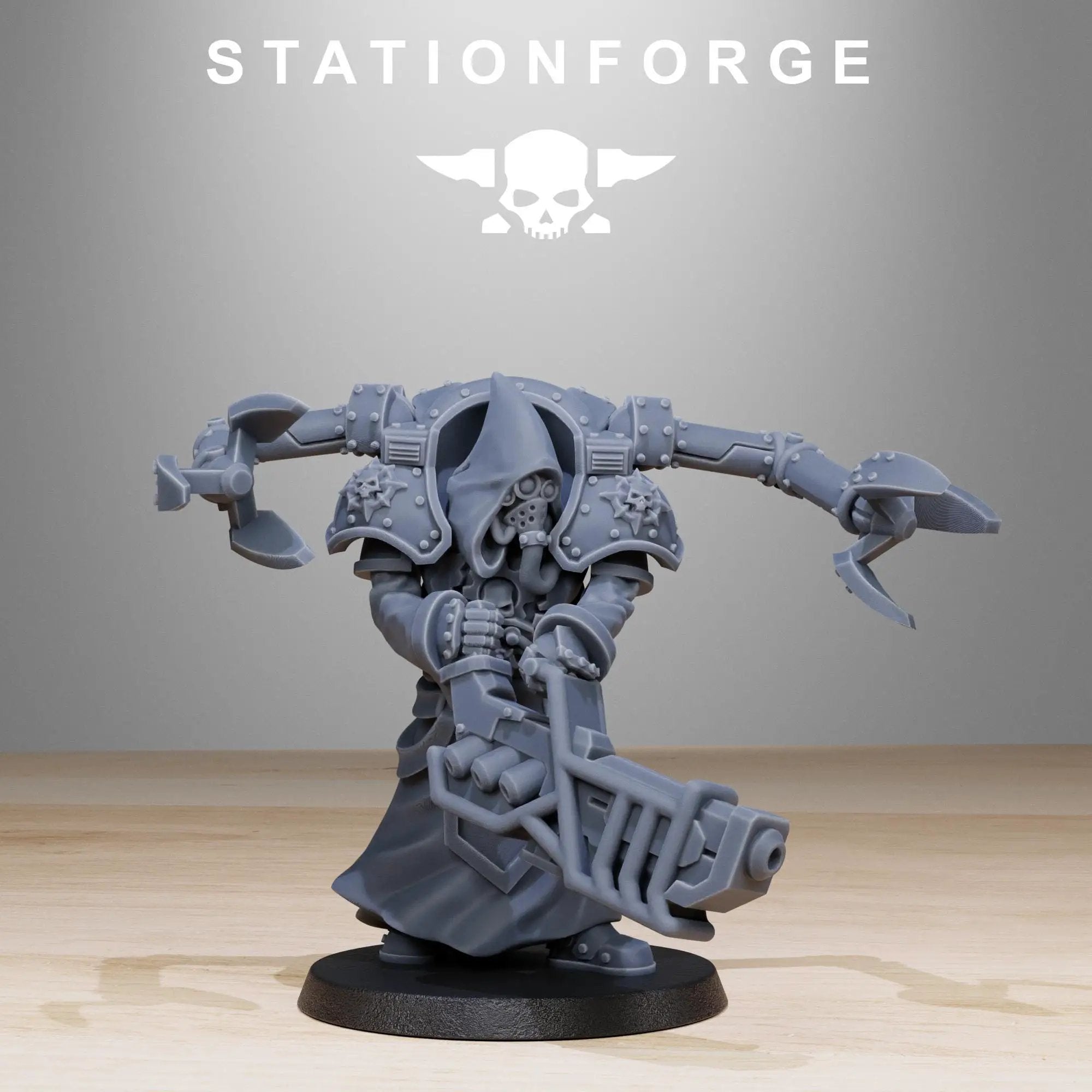 3D printed Scavenger Volatiles Infantry miniature by Last Hope Miniatures, featuring detailed military gear and rugged terrain accessories.