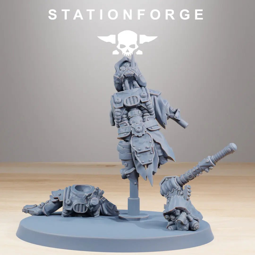 3D printed Wounded Scavenger x8 miniatures by Last Hope Miniatures from StationForge, showing detailed wounded scavenger figures.