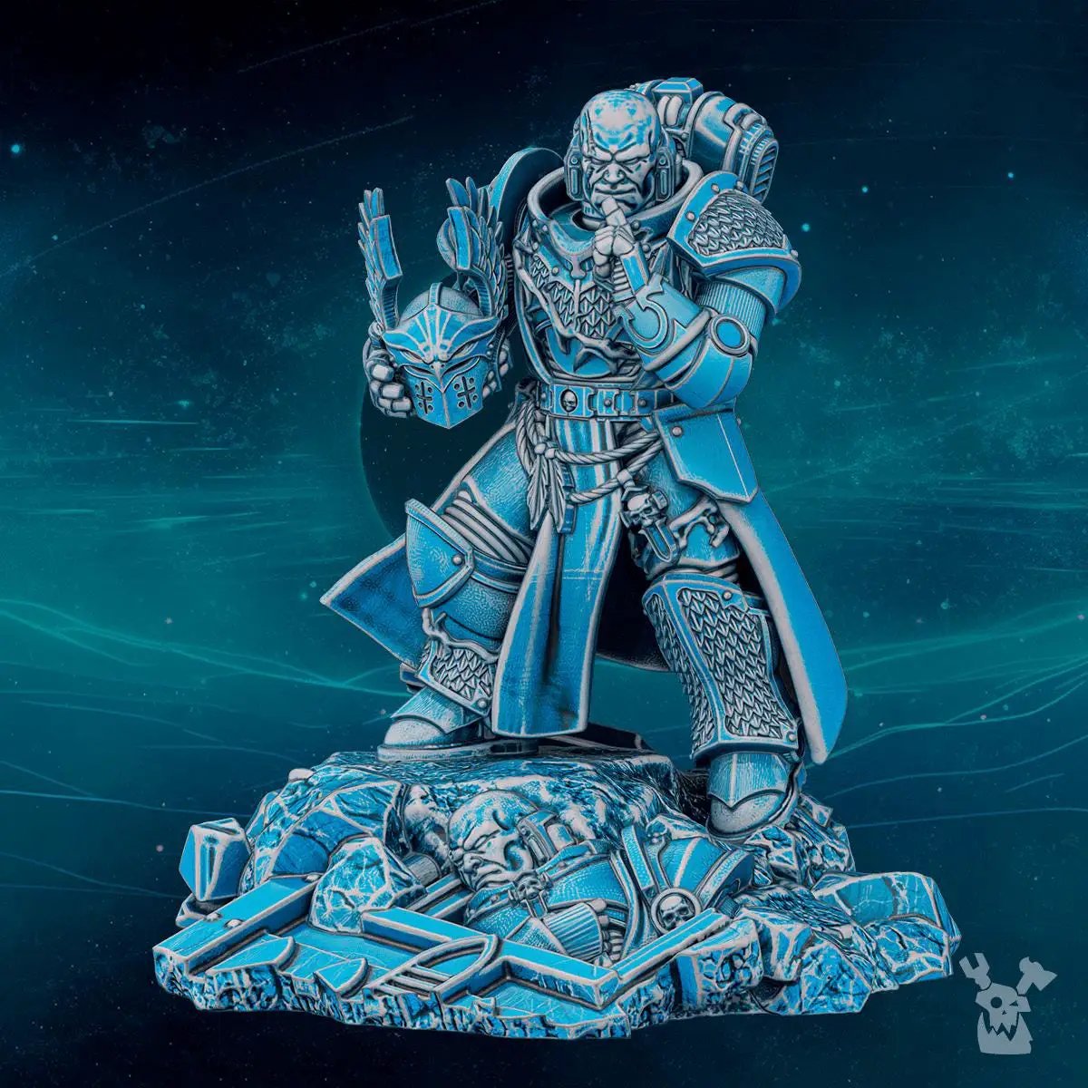 3D printed Scylla Chameleon miniature by Last Hope Miniatures, detailed reptile figure with vibrant scales, from DakkaDakka Miniatures collection