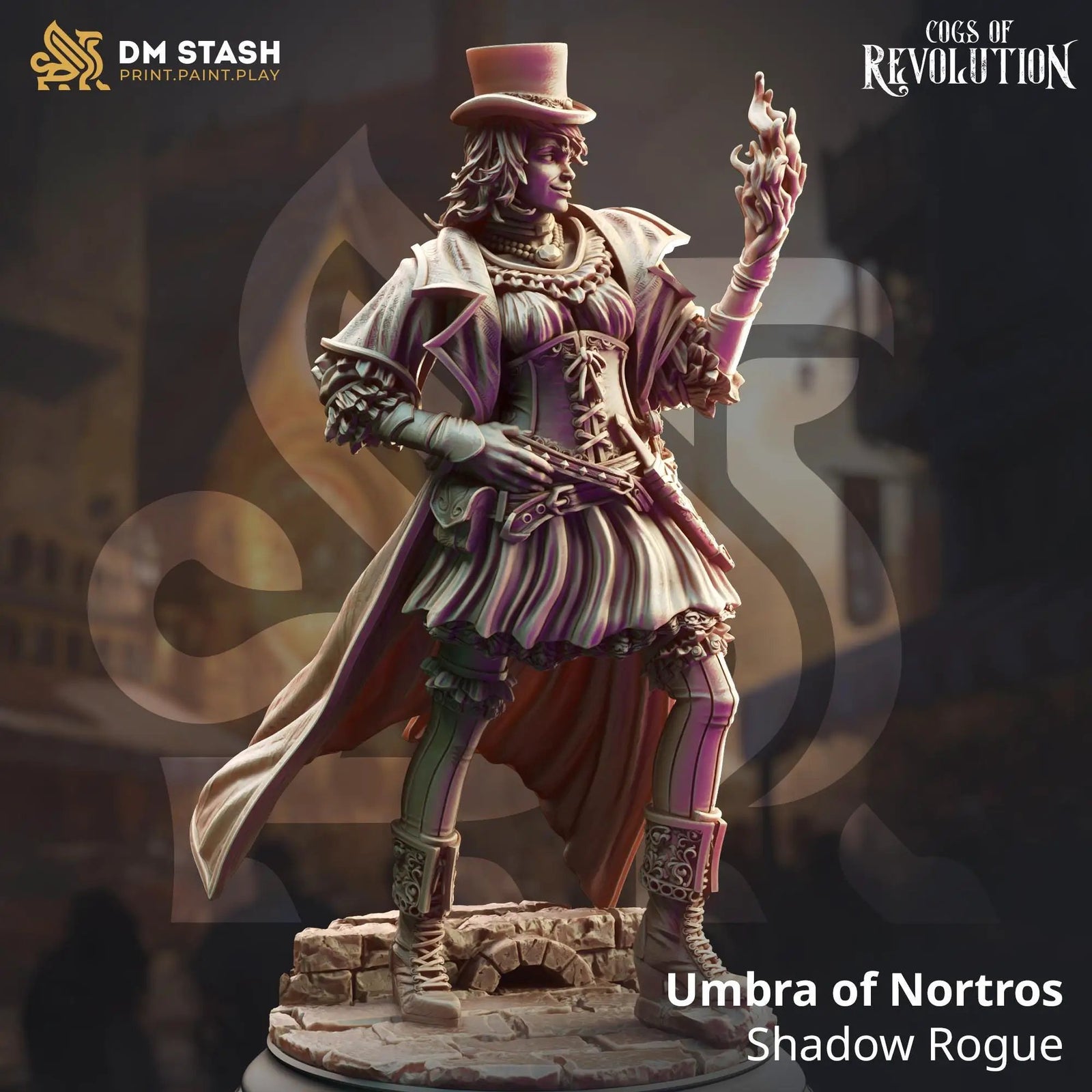 3D printed Shadow Rogue miniature by Last Hope Miniatures, detailed dark fantasy character for tabletop gaming.