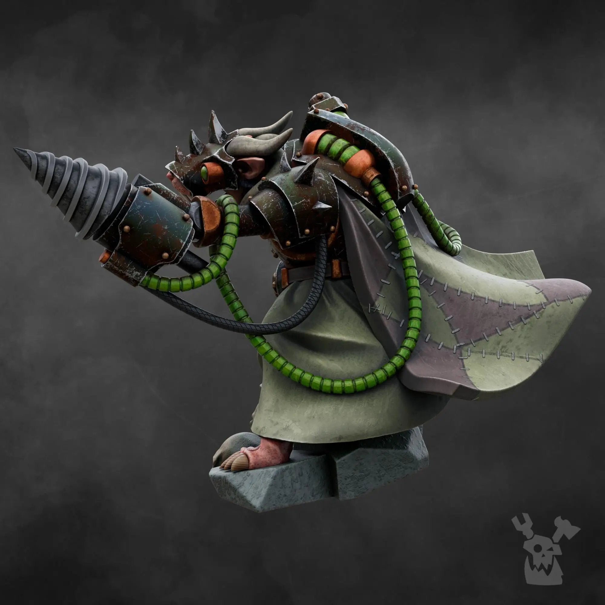 3D printed miniature of a shift supervisor mine rat by Last Hope Miniatures, detailed tiny figure for tabletop gaming.