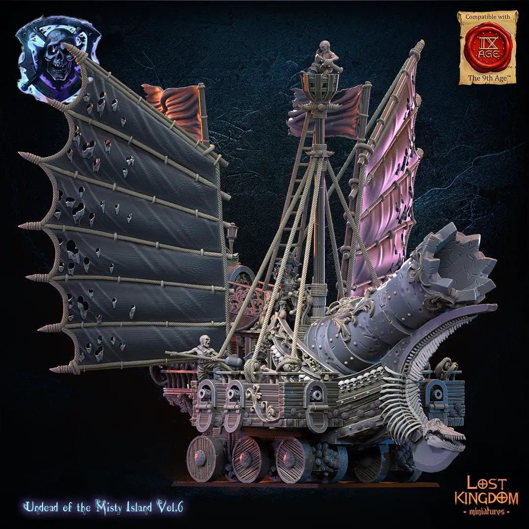 3D printed shipwreck miniature by Lost Kingdom Miniatures, detailed model for tabletop gaming or dioramas.