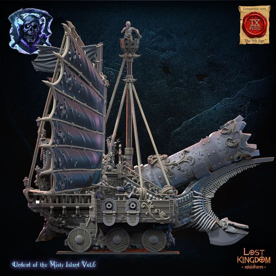 3D printed shipwreck model by Lost Kingdom Miniatures, detailed miniature for tabletop gaming and fantasy dioramas.