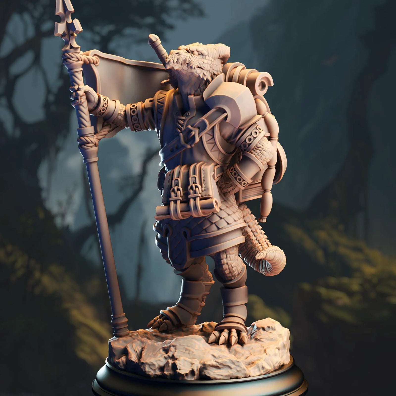 3D printed silver Kobold Squire miniature by Last Hope Miniatures, detailed fantasy figure from DM Stash collection