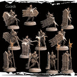 3D printed skeletal guards miniature by Last Hope Miniatures for tabletop gaming, detailed bone armor and skeletal figures.