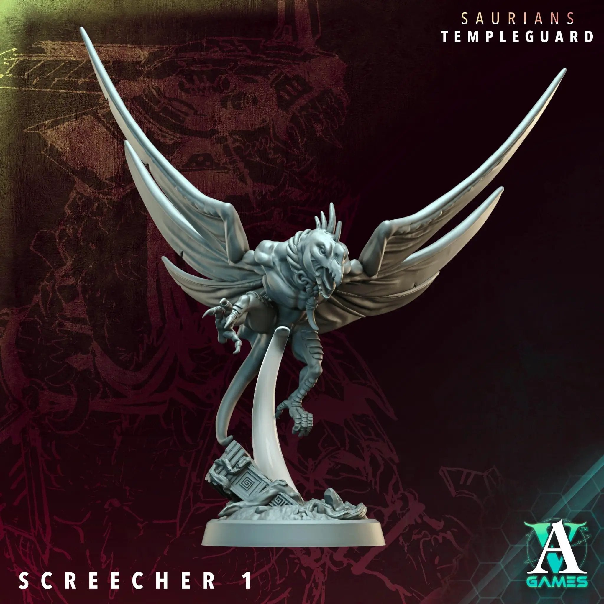 3D printed Skyfire Screechers miniatures by Last Hope Miniatures, featuring detailed dragon-like creatures for tabletop gaming.