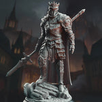 3D printed Slayer Knight miniature by Last Hope Miniatures for DM Stash, featuring detailed armor and weaponry.