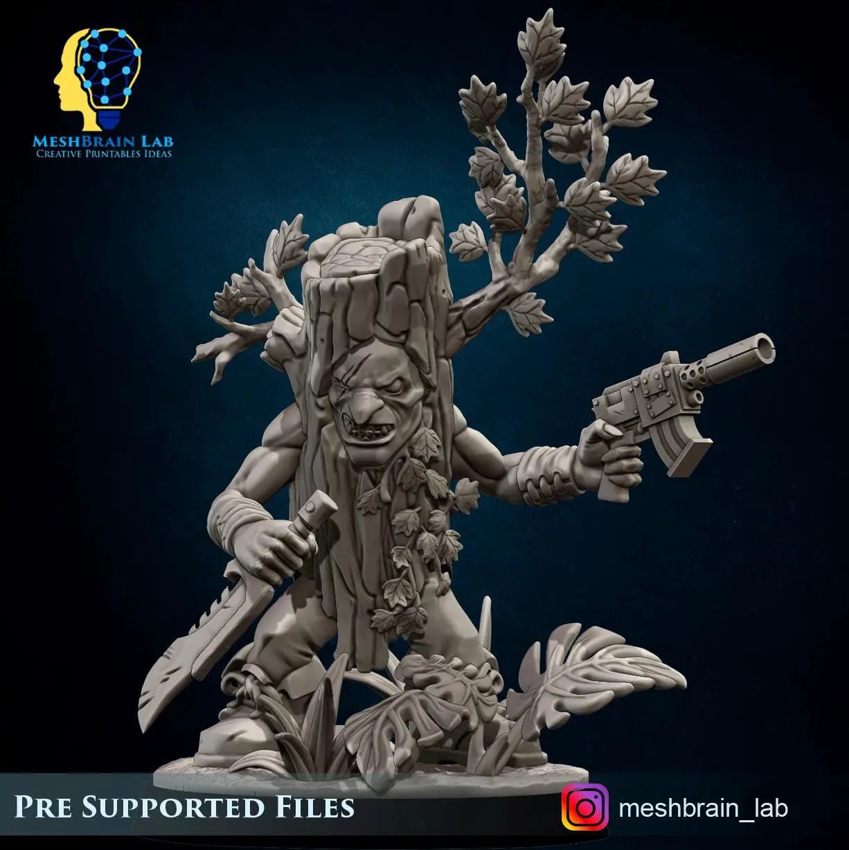 3D printed Sneaky Goblin Commando miniature by Last Hope Miniatures, showcasing a detailed goblin in stealthy combat gear.