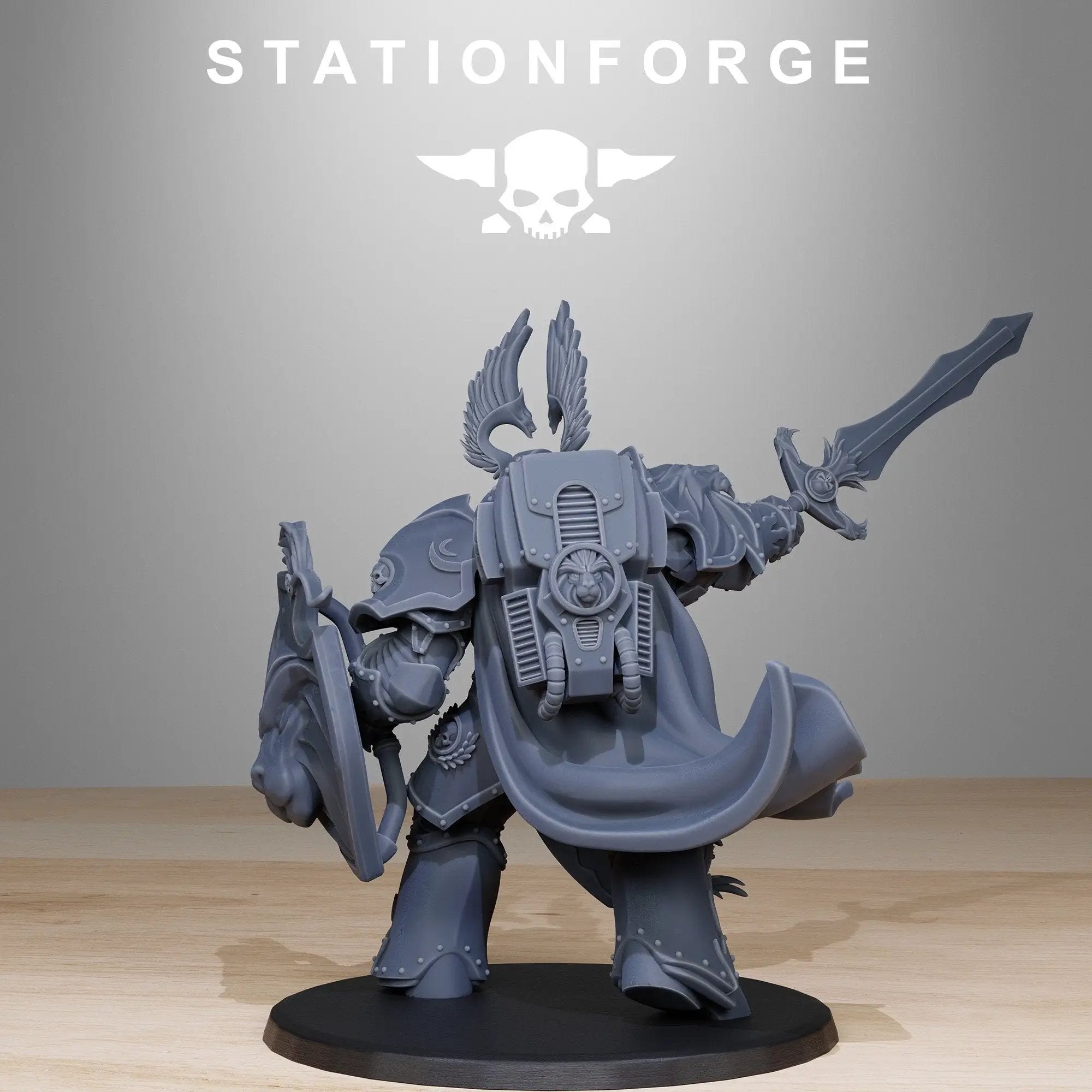 3D printed Socratis Archon miniature by Last Hope Miniatures, detailed model with intricate armor and weapon details.