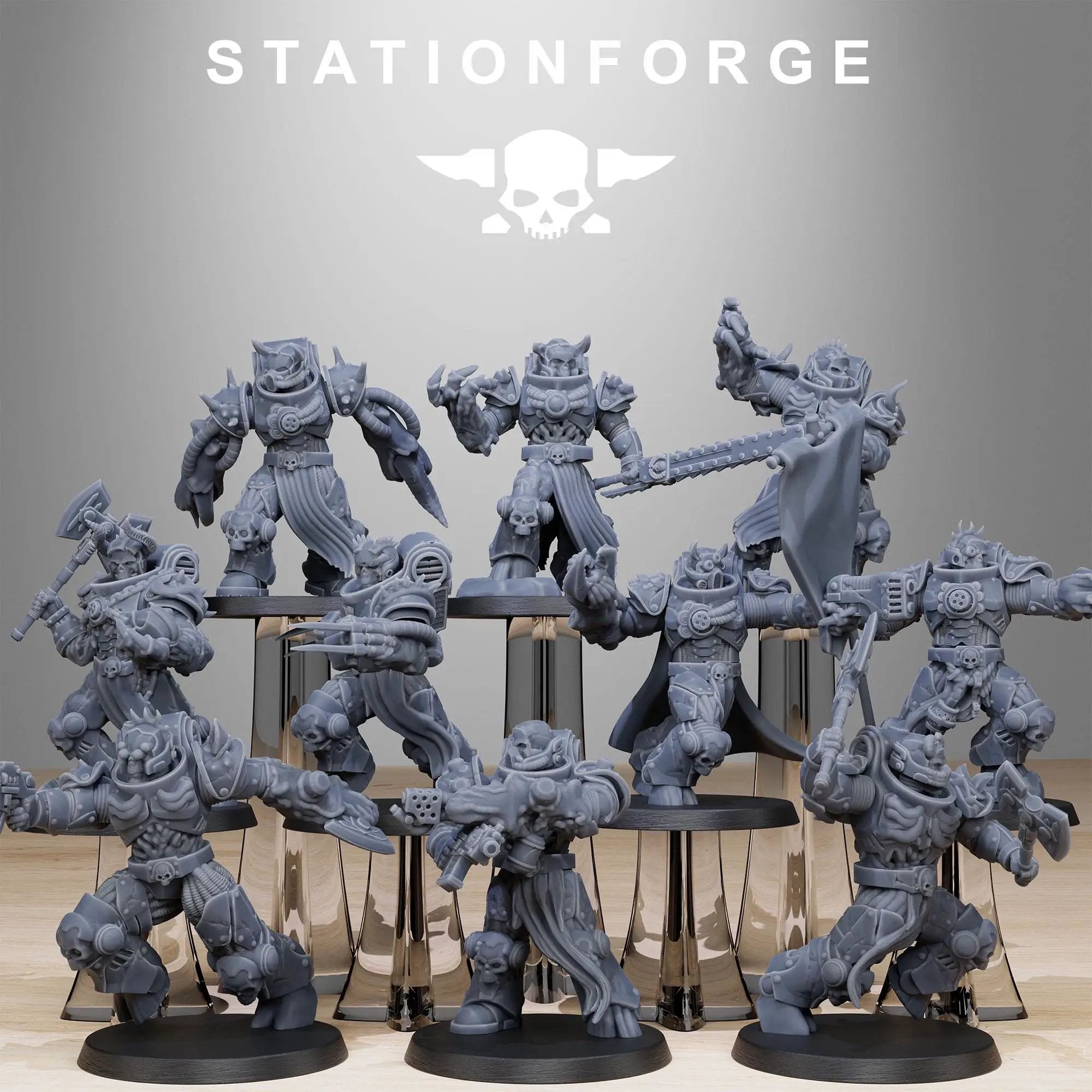 3D printed Socratis Corrupted Mutants by StationForge Miniatures, detailed sci-fi figures from Last Hope Miniatures.