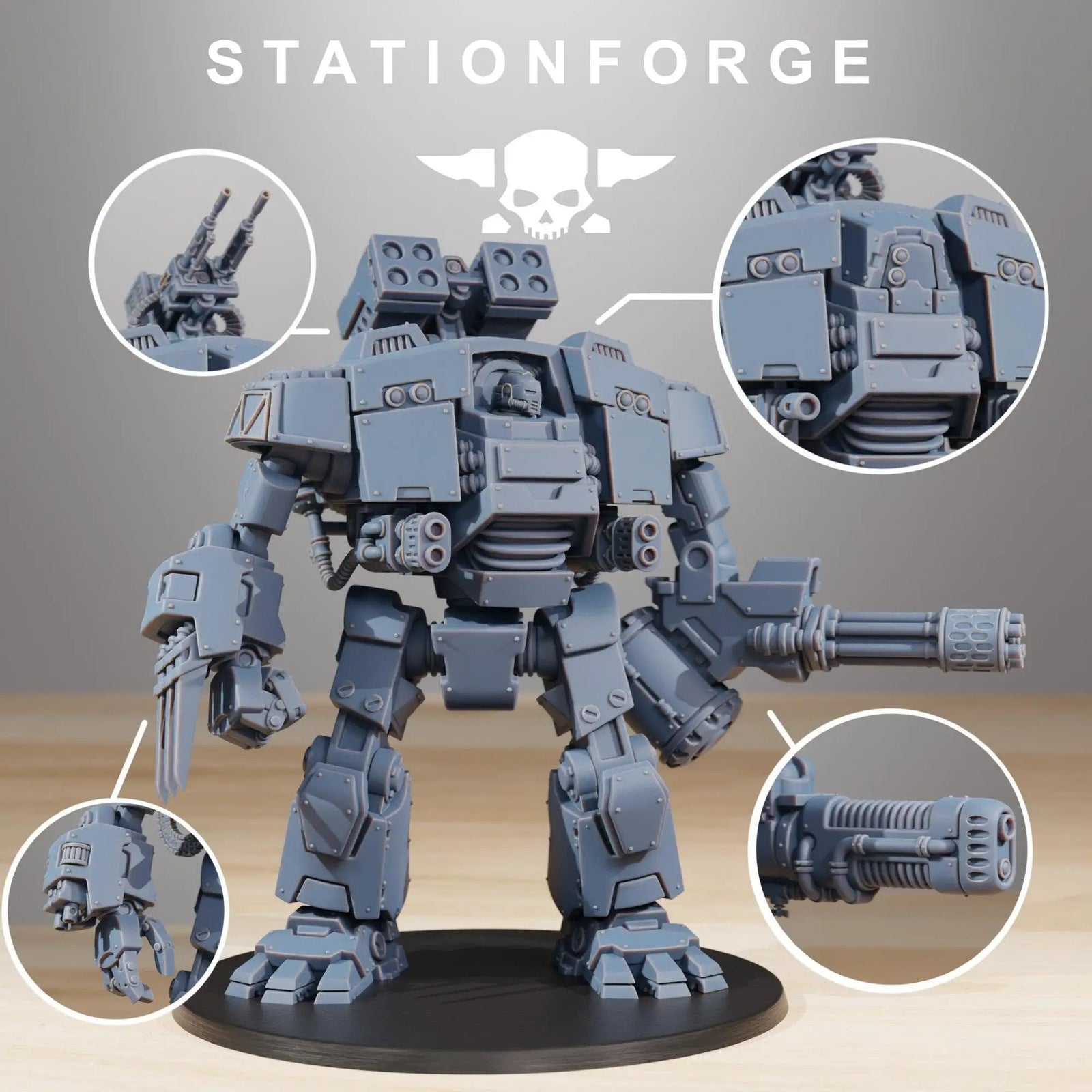 3D printed Socratis Dreadstorm miniature by StationForge, part of Last Hope Miniatures, showing detailed armor and dreadlocked design.