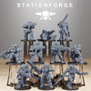 3D printed Socratis Exterminators miniatures by Last Hope Miniatures, detailed sci-fi models from StationForge Miniatures.