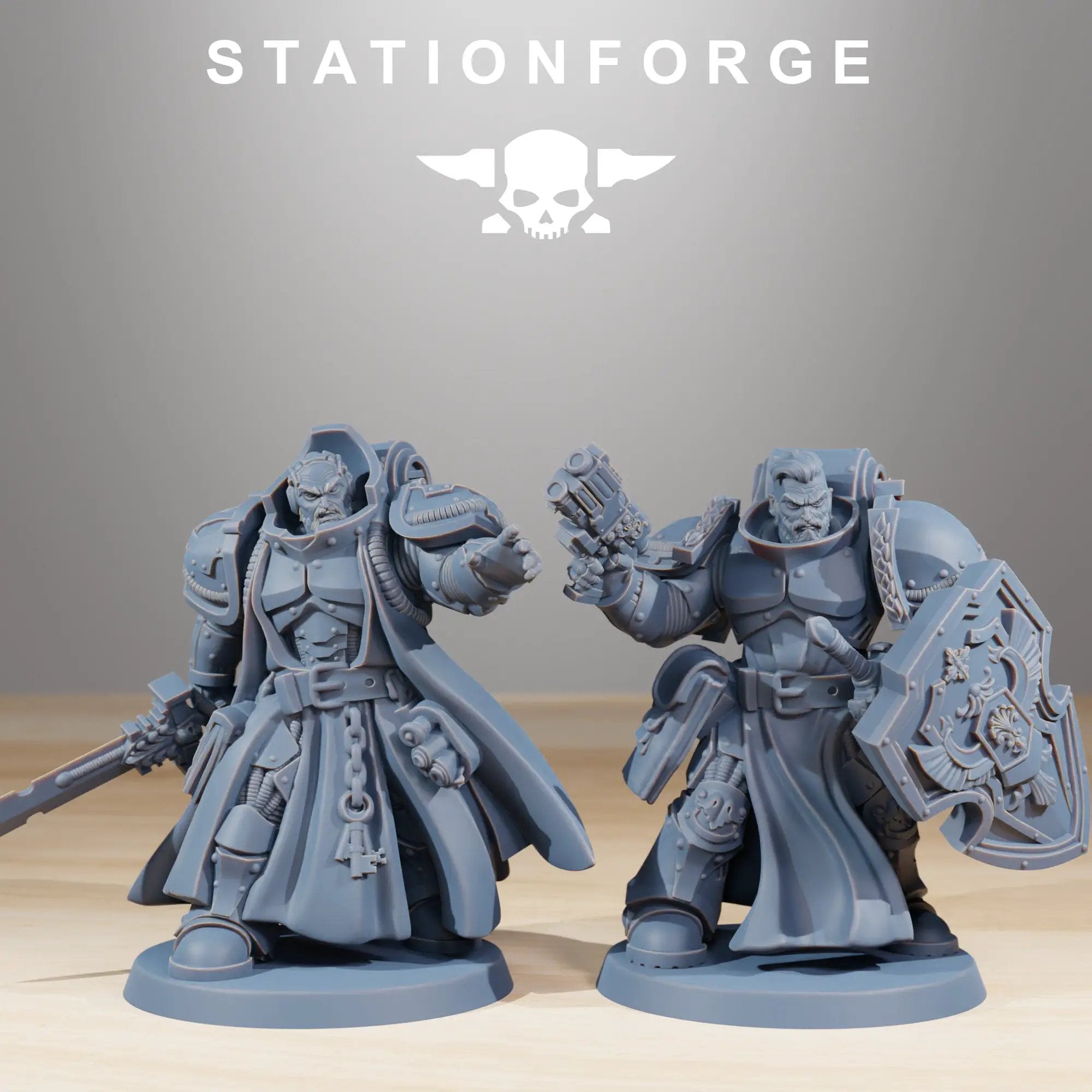 3D printed Socratis Knights miniature by Last Hope Miniatures, featuring detailed armored figures from StationForge Miniatures collection.