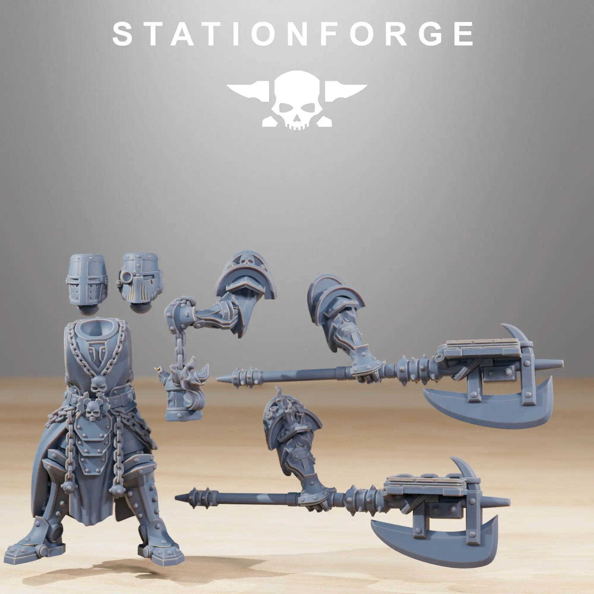 3D printed Socratis Leader miniature by StationForge for Last Hope Miniatures, featuring detailed sculpt and dynamic pose.