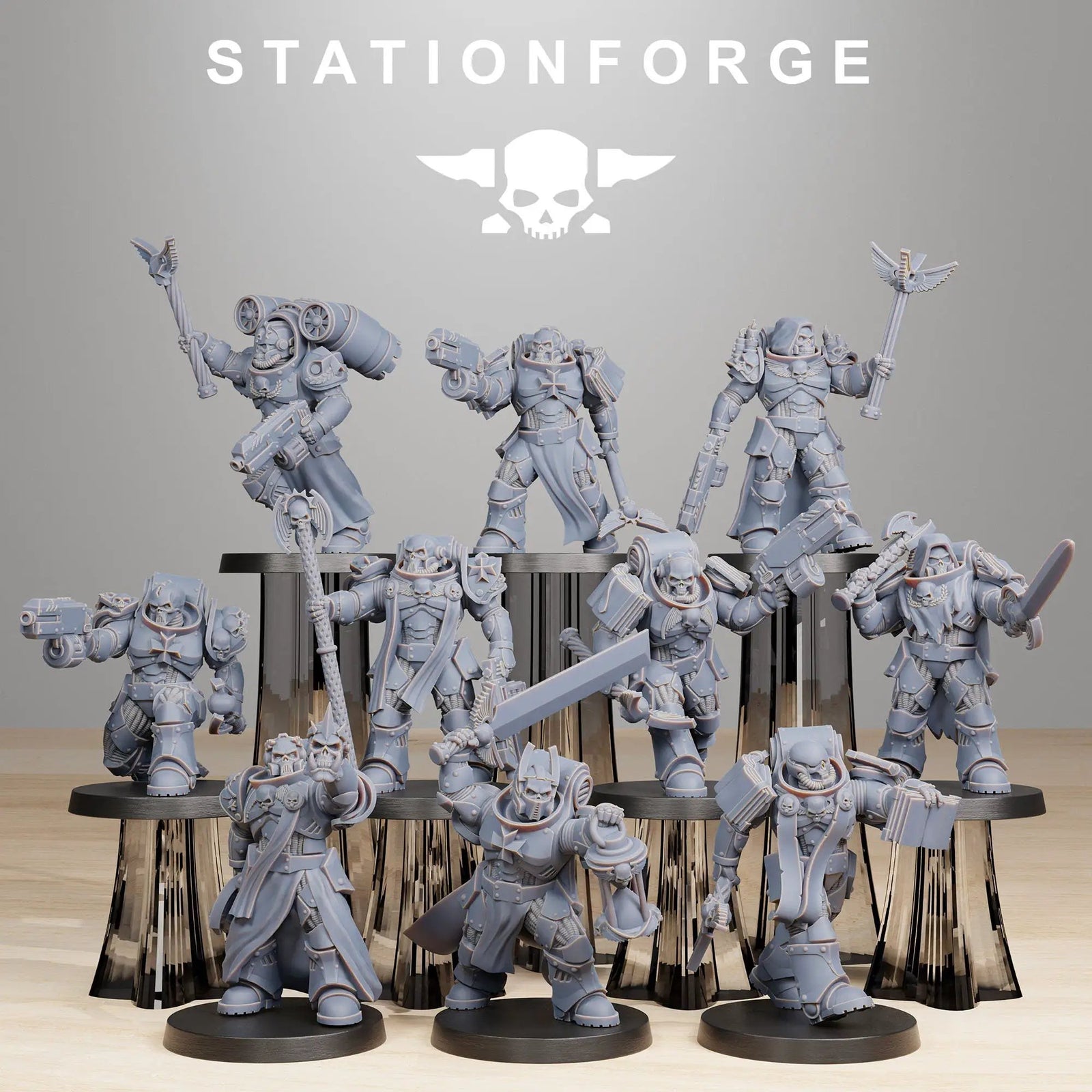 3D printed Socratis Reverands miniature by Last Hope Miniatures, showing detailed religious robes and expressive stance.