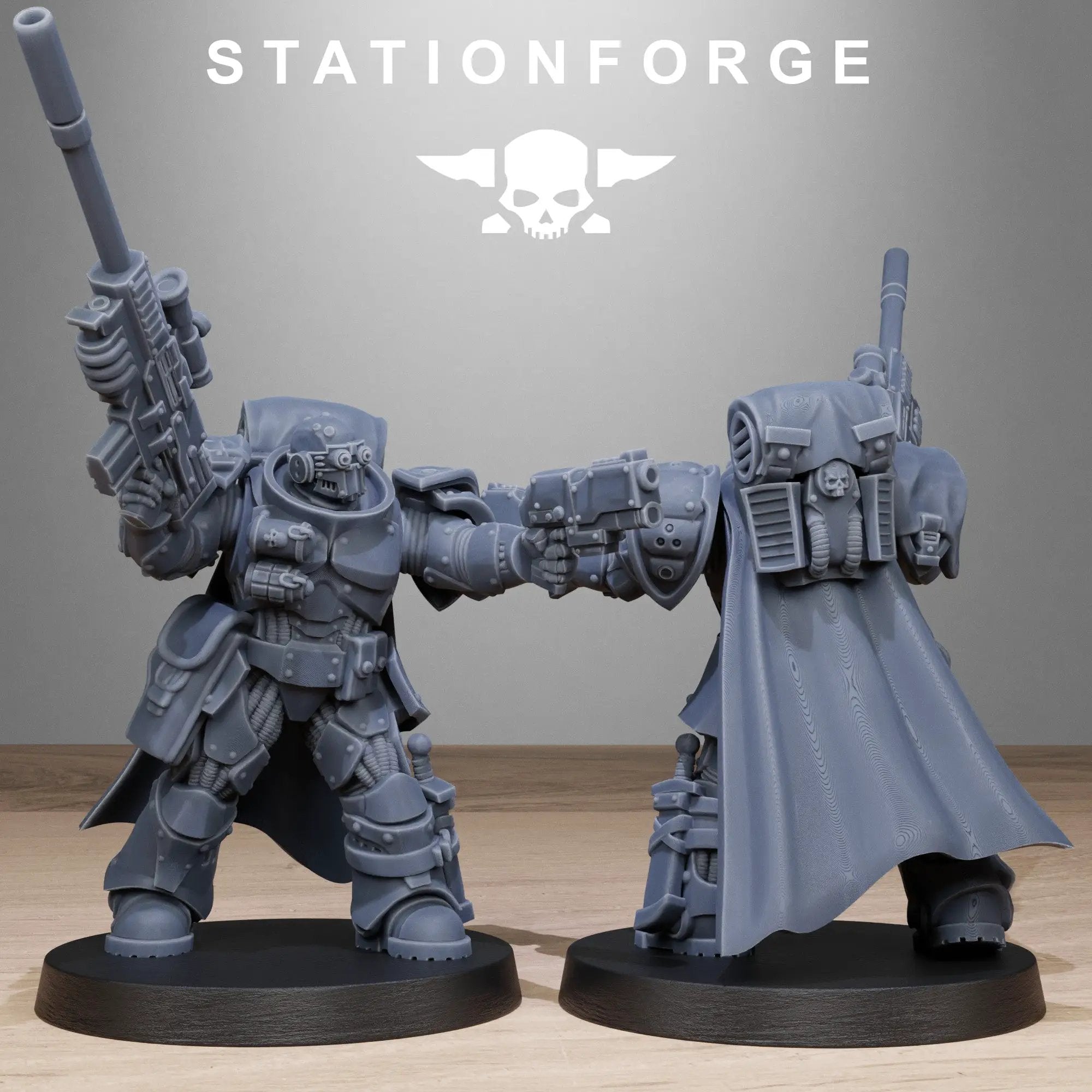 Group of 3D printed Socratis Snipers by StationForge Miniatures, featuring detailed miniature figures for tabletop gaming.