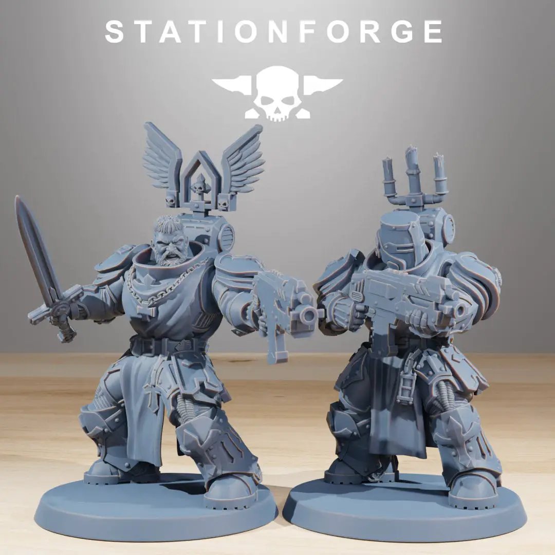 Group of ten 3D printed Socratis Zealots miniatures by StationForge for Last Hope Miniatures, showcasing detailed warrior figures.