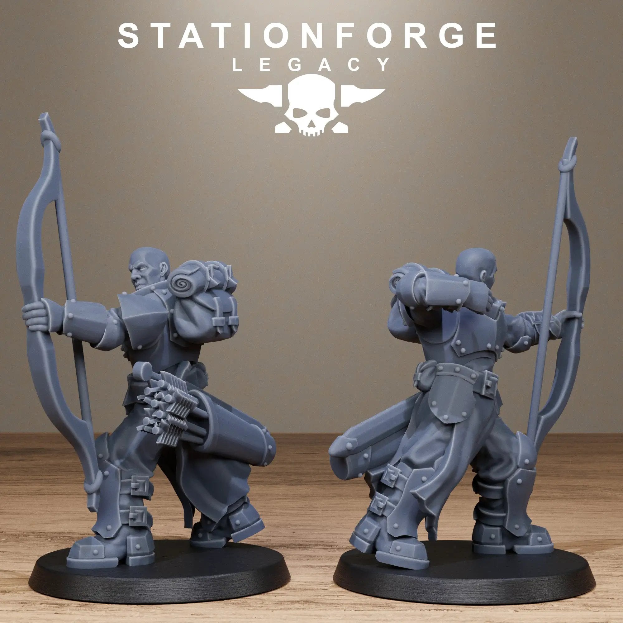3D printed Solaris Archers miniatures by Last Hope Miniatures from Stationforge Miniatures, showing detailed archer figures in dynamic poses.