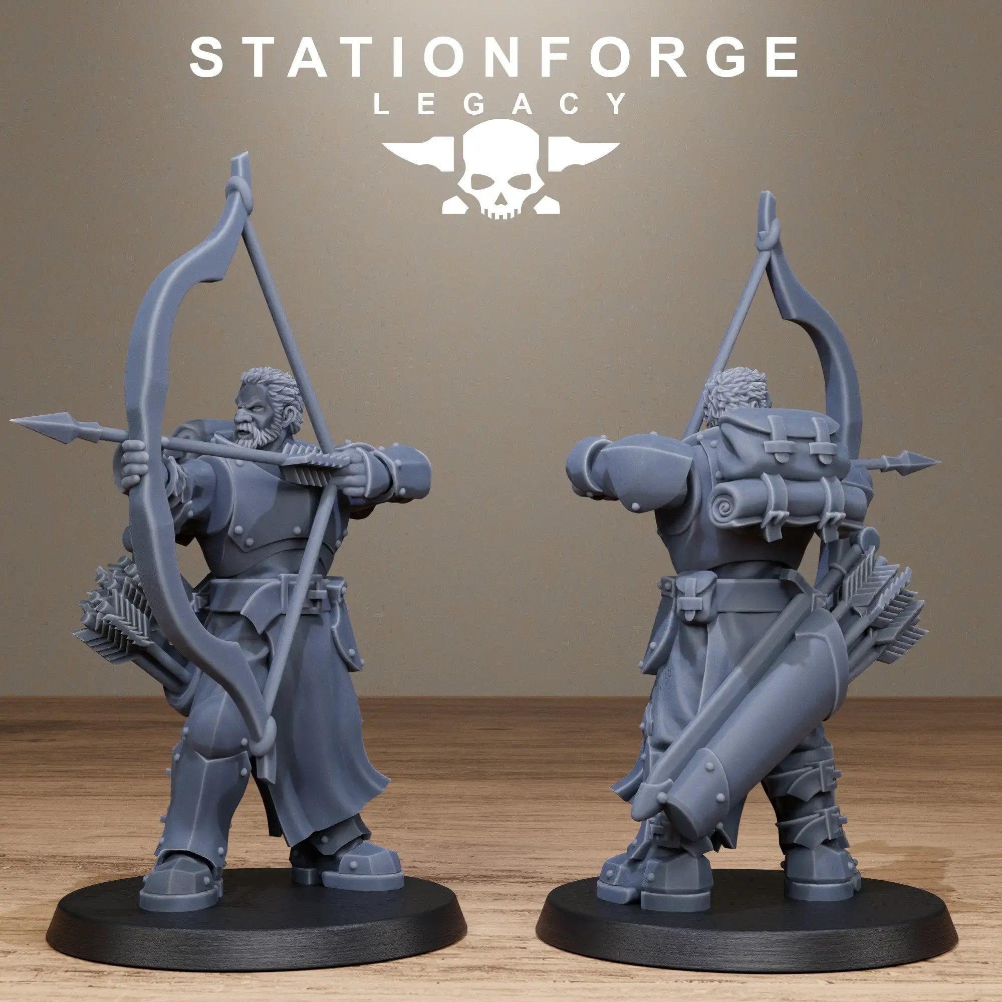3D printed Solaris Archers miniatures by Last Hope Miniatures, detailed figures with bows, set against a neutral background.