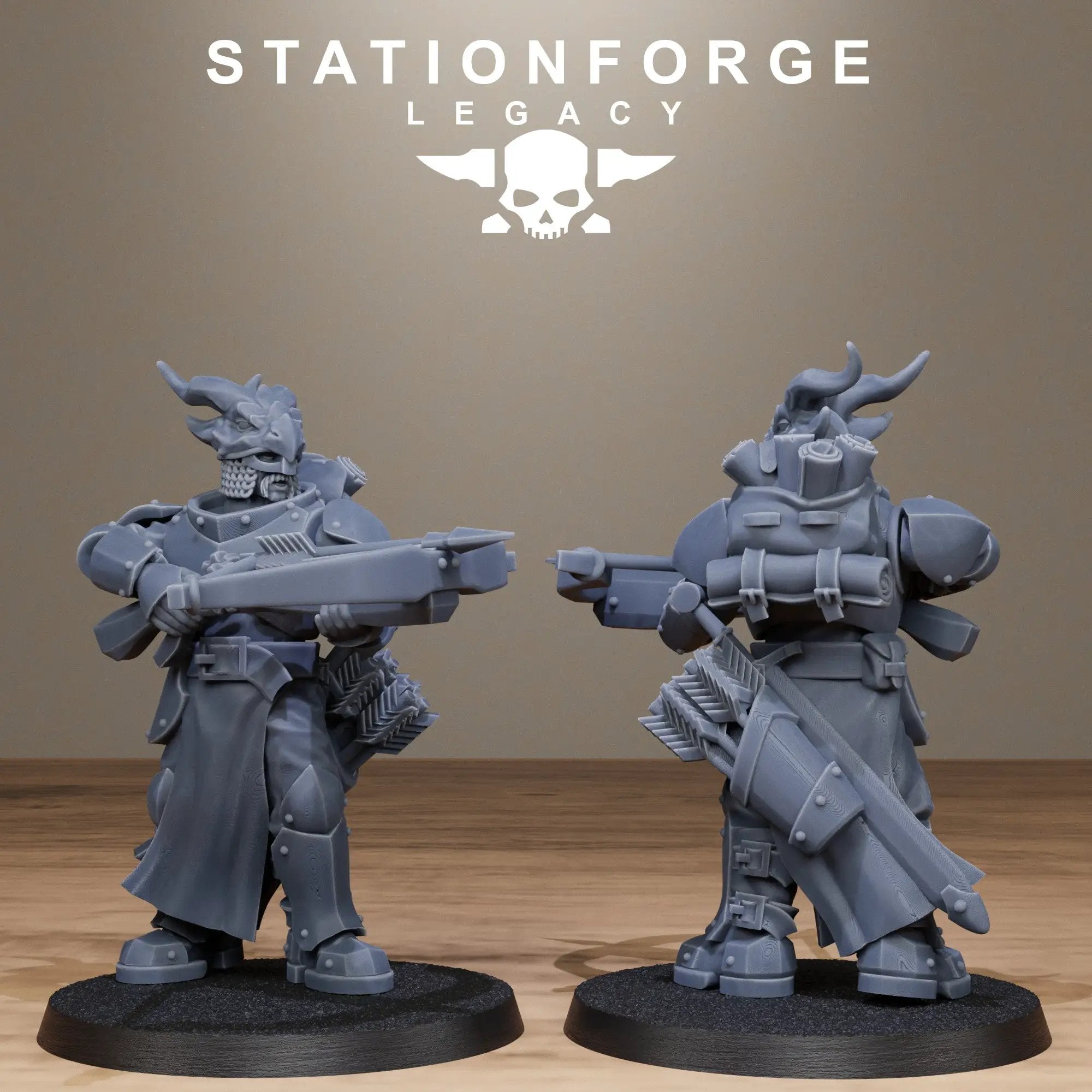 3D printed Solaris Dragon Squad miniatures by StationForge, detailed dragon-themed figures from Last Hope Miniatures.