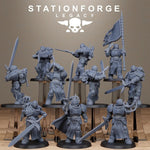 3D printed Solaris Greatswords by StationForge Miniatures, detailed metal-style fantasy swords for tabletop gaming.
