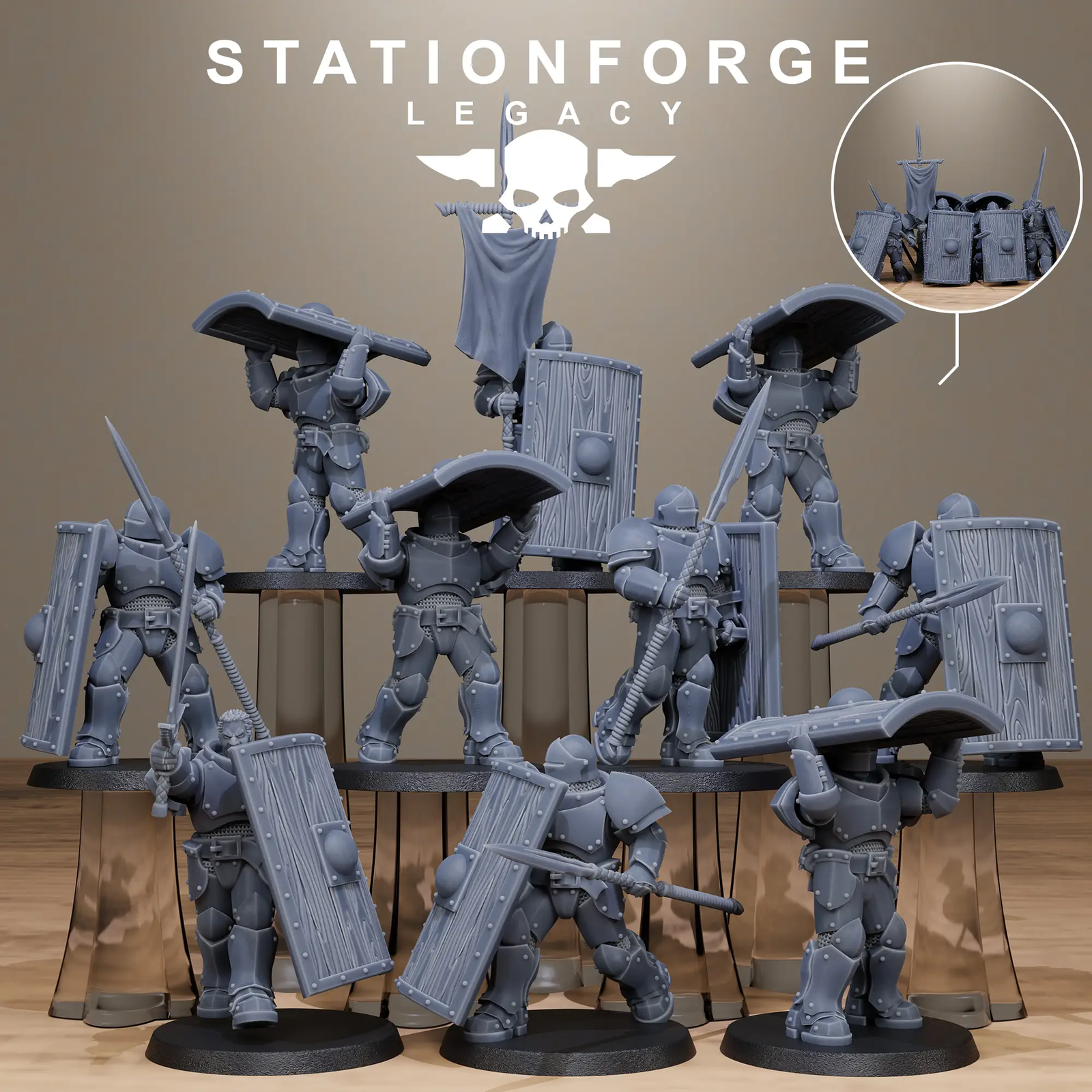 3D printed Solaris Phalanx miniature by StationForge Miniatures, detailed sci-fi combat robot from Last Hope Miniatures collection.