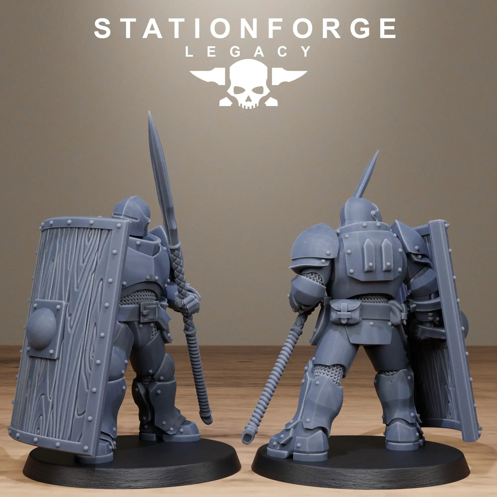 3D printed Solaris Phalanx miniature by StationForge Miniatures, detailed sci-fi robot figure from Last Hope Miniatures.