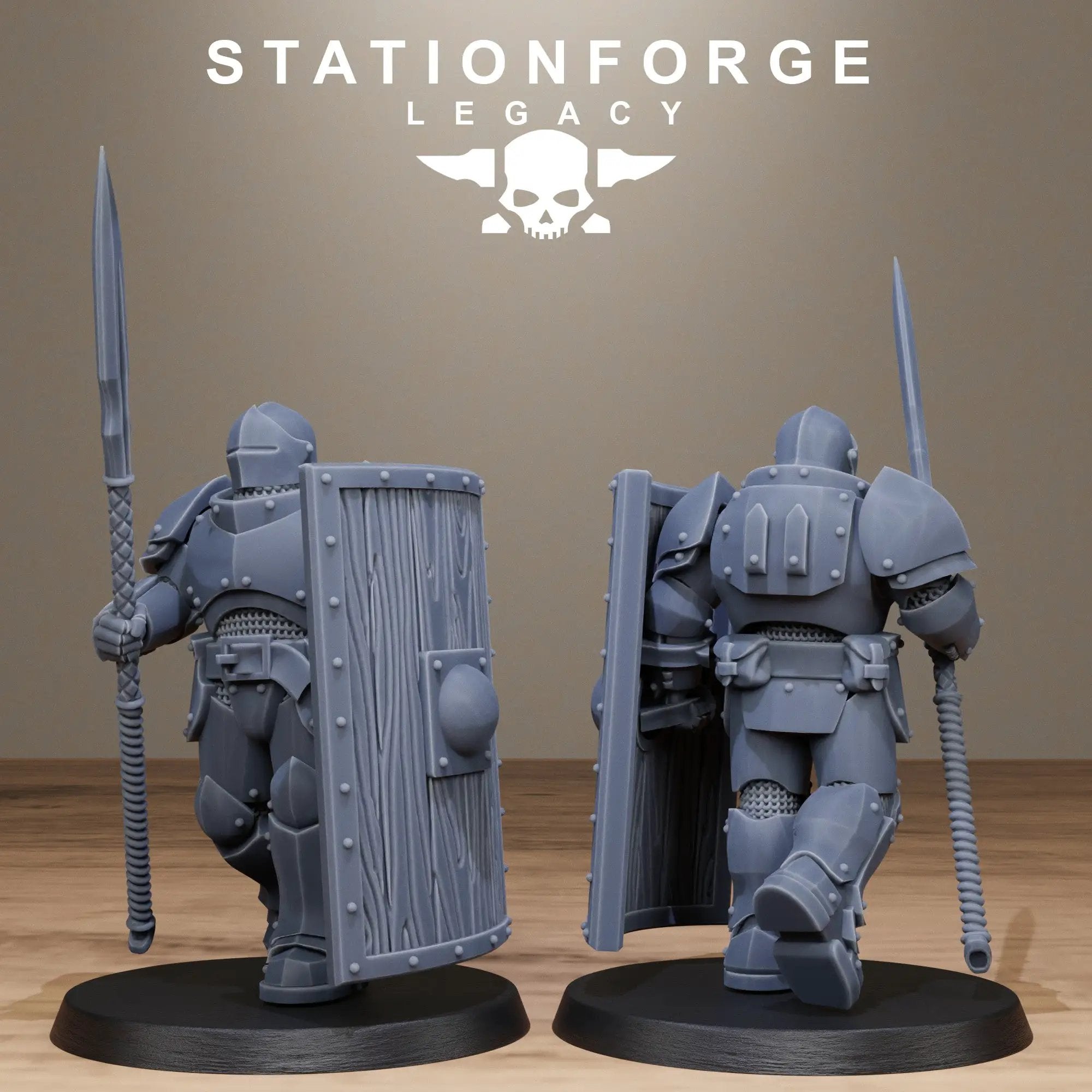 3D printed Solaris Phalanx miniature by StationForge Miniatures, featuring detailed sci-fi armored robot design.