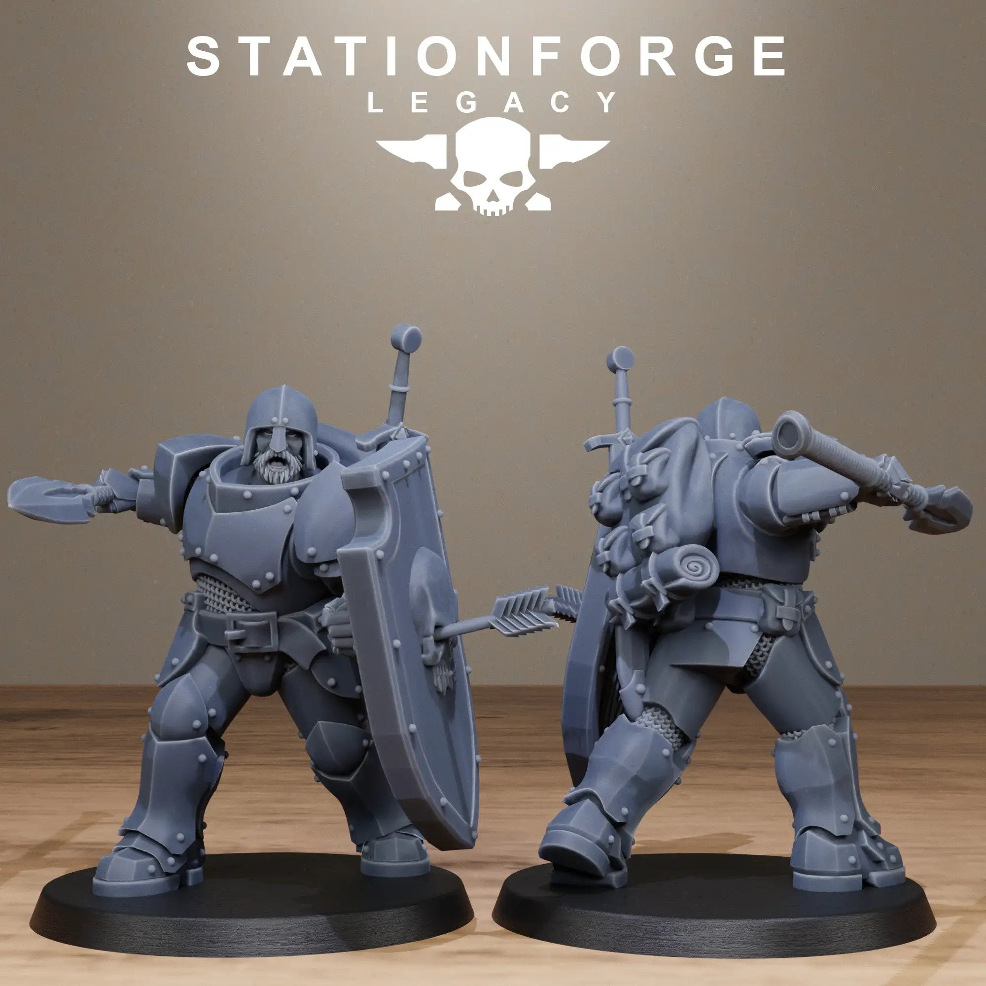 3D printed Solaris Spearmen by Last Hope Miniatures, detailed sci-fi soldier figures with futuristic armor and weapons.