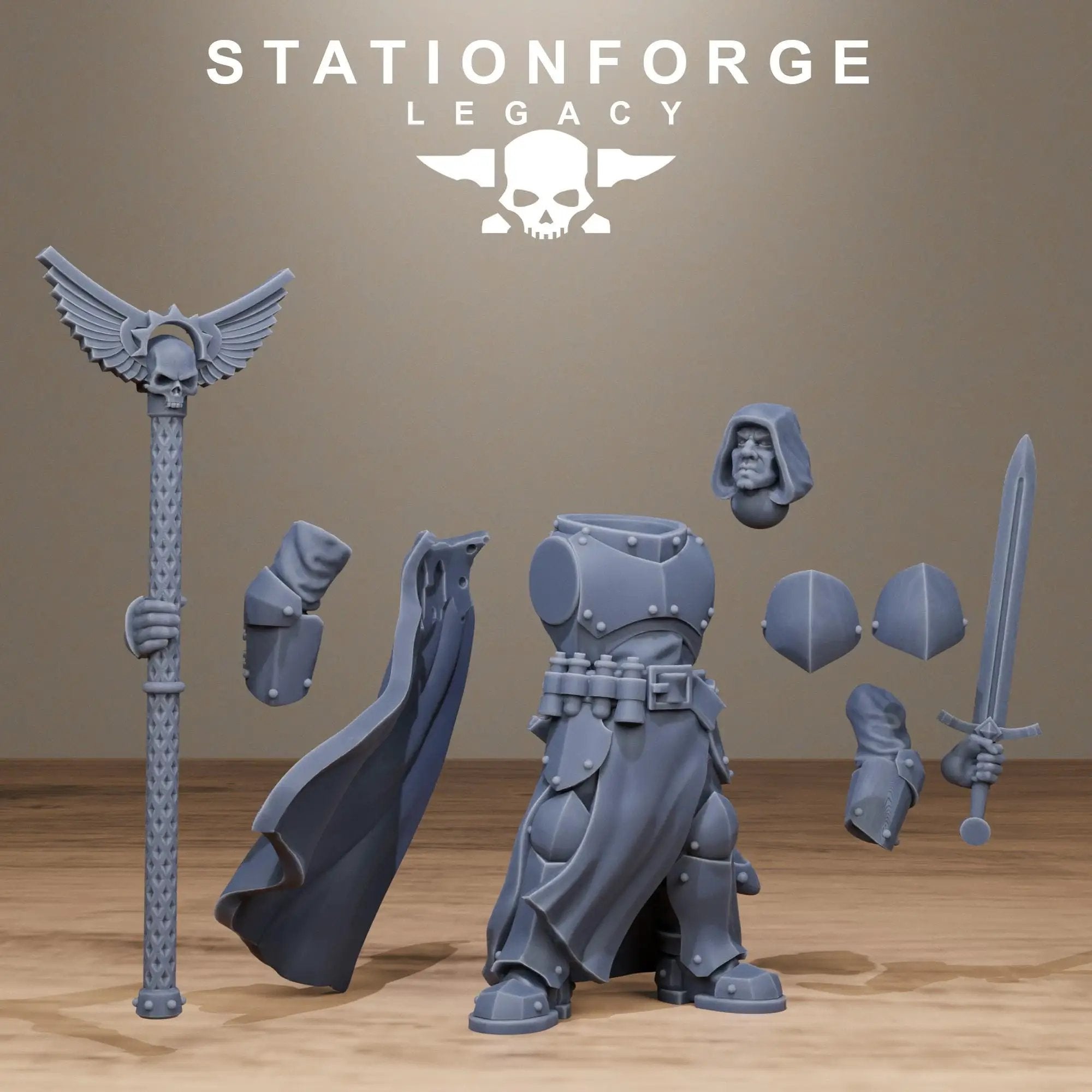 3D printed Solaris Wizards miniatures by StationForge Miniatures, detailed fantasy figures in vibrant colors.