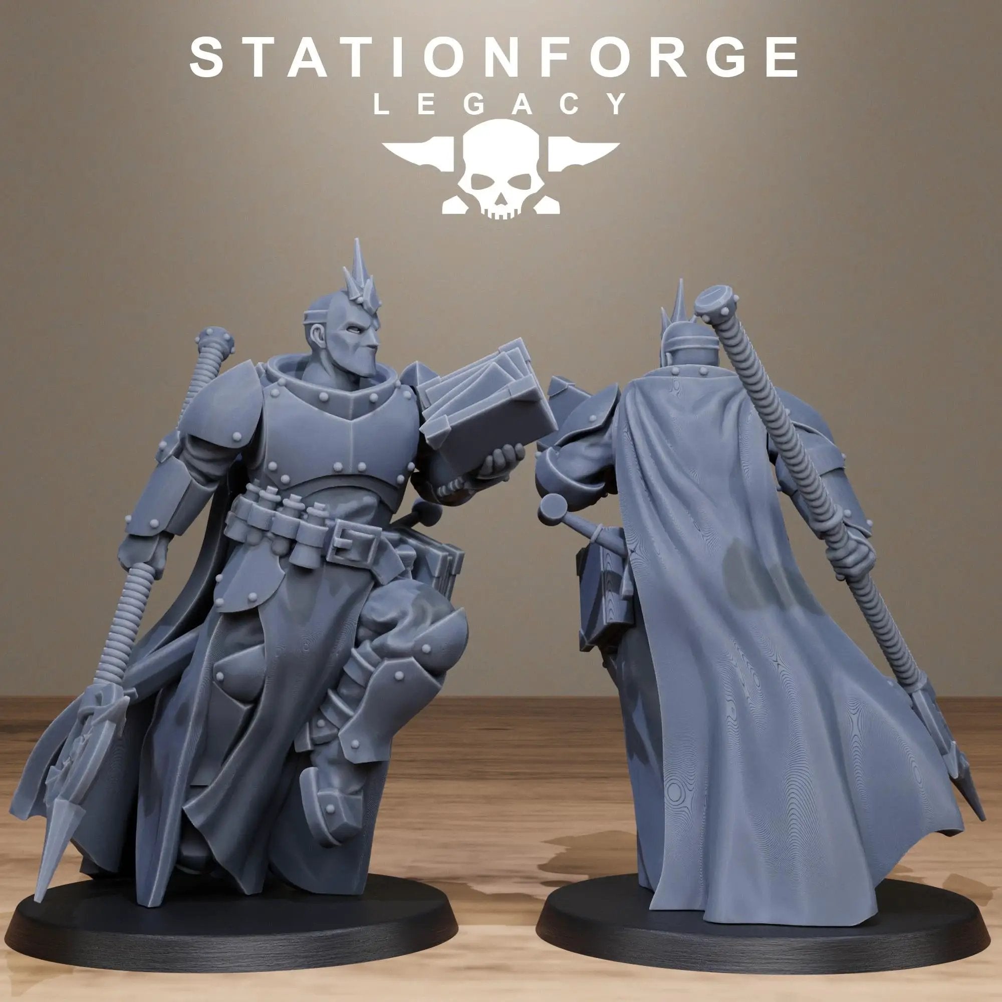 3D printed Solaris Wizards miniatures by Last Hope Miniatures for StationForge, featuring detailed wizard figures in dynamic poses.