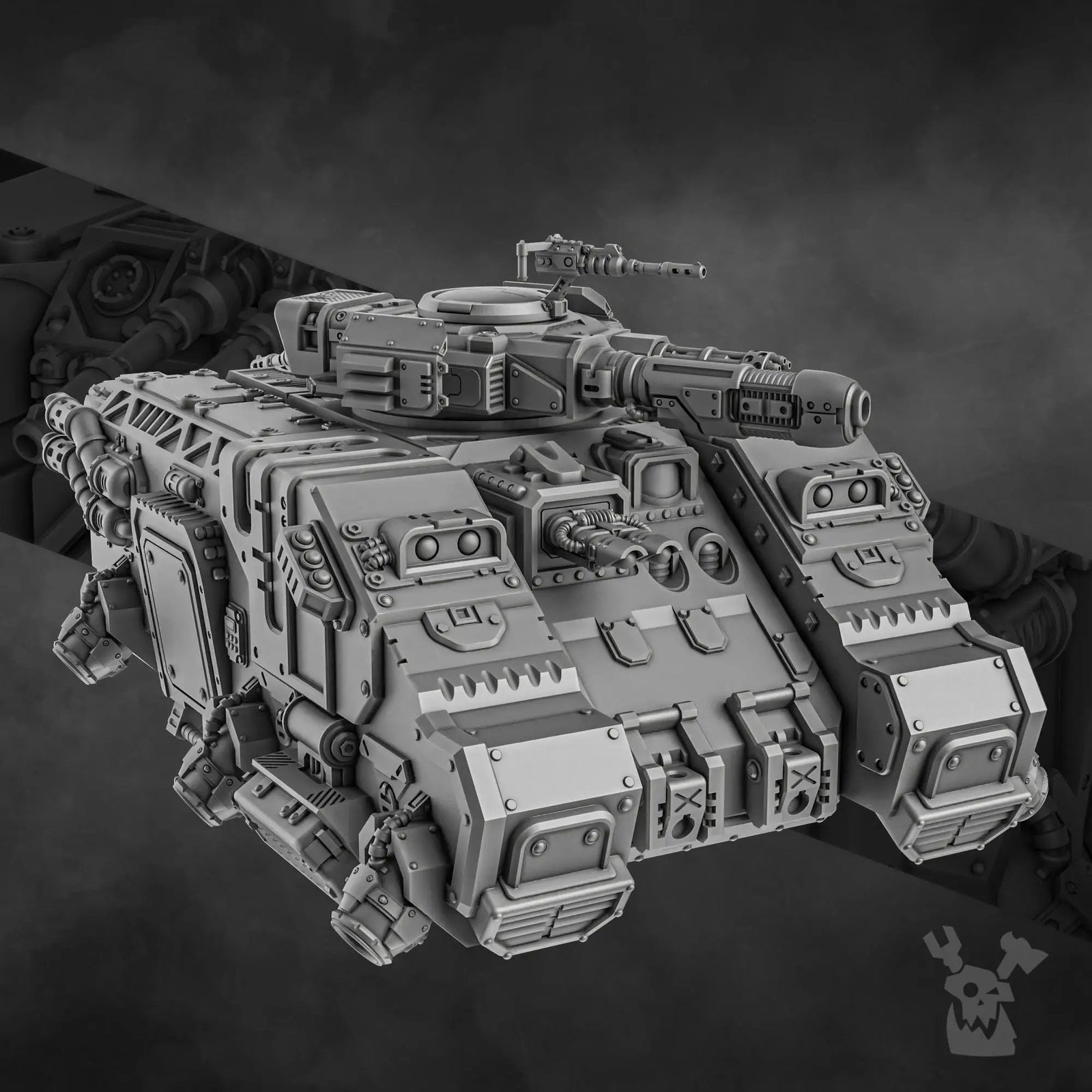 3D printed Space Knights Repeller by DakkaDakka Miniatures, featuring detailed sci-fi miniature with futuristic armor and weaponry.