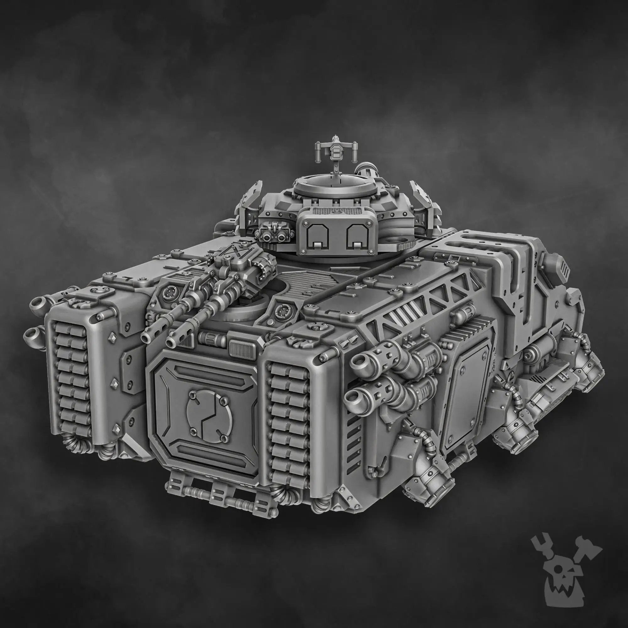 3D printed Space Knights Repeller by DakkaDakka Miniatures, showcasing detailed miniature with sci-fi armor and weaponry.