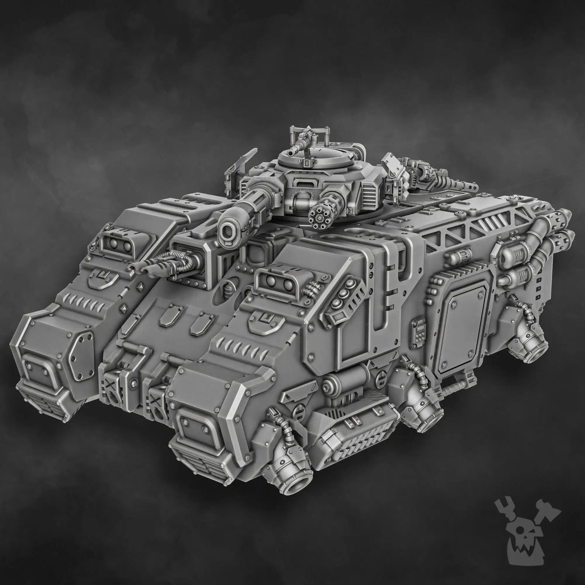 3D printed Space Knights Repeller by DakkaDakka Miniatures, designed by Last Hope Miniatures, featuring detailed sci-fi armor and weaponry.