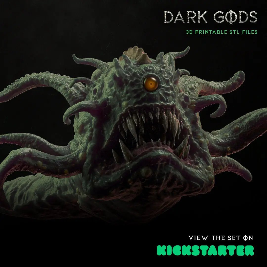 3D printed Spawn of Mordeth miniature by Dark Gods Miniatures, featuring detailed sculpting and dark fantasy design.