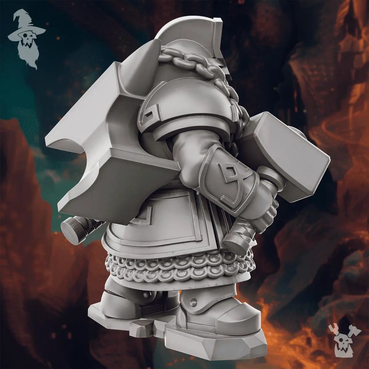 3D printed Steelhill Rune Smith by DakkaDakka Miniatures by Last Hope Miniatures