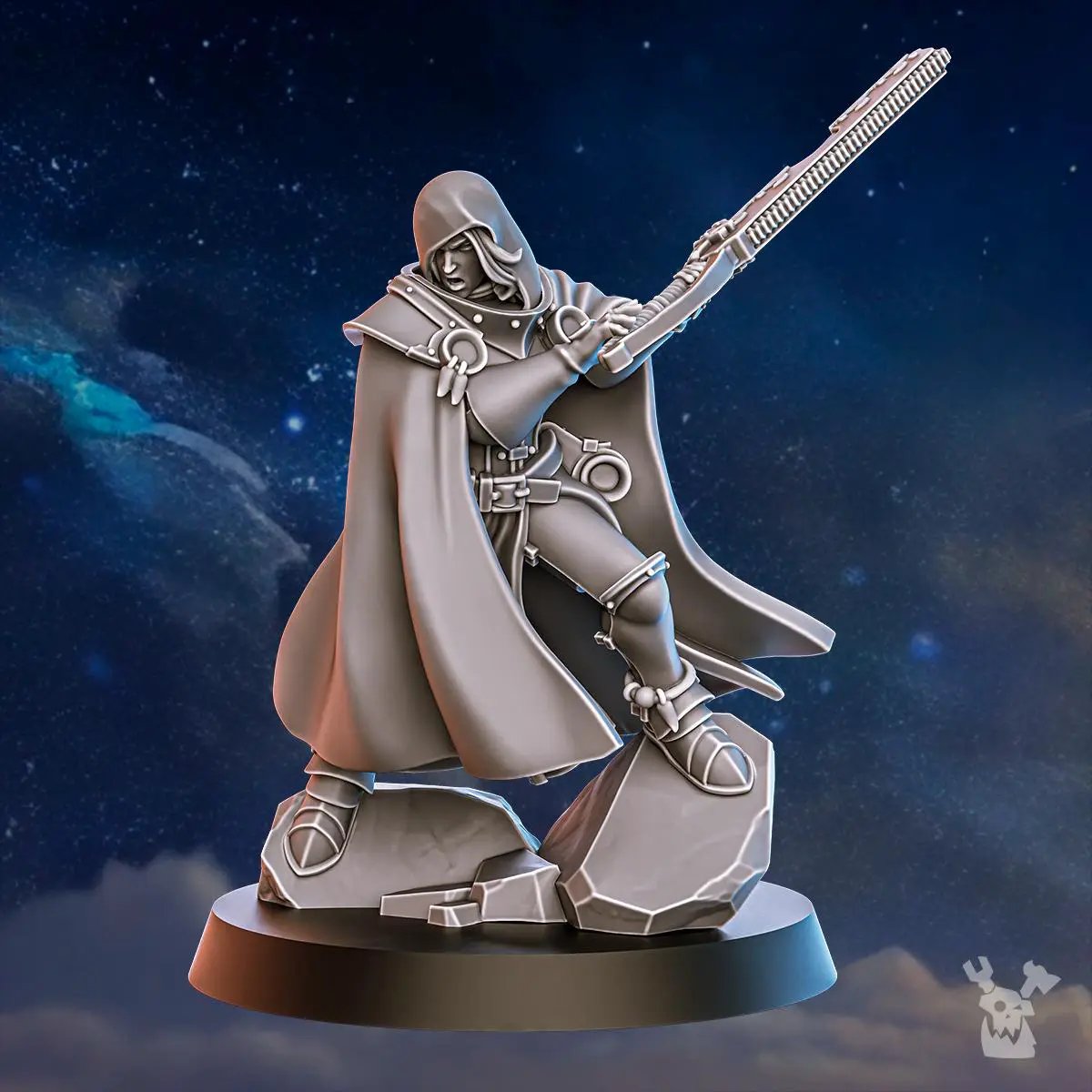 3D printed Stormpride Berserker miniature by DakkaDakka Miniatures, featuring detailed armor and dynamic pose, from Last Hope Miniatures.