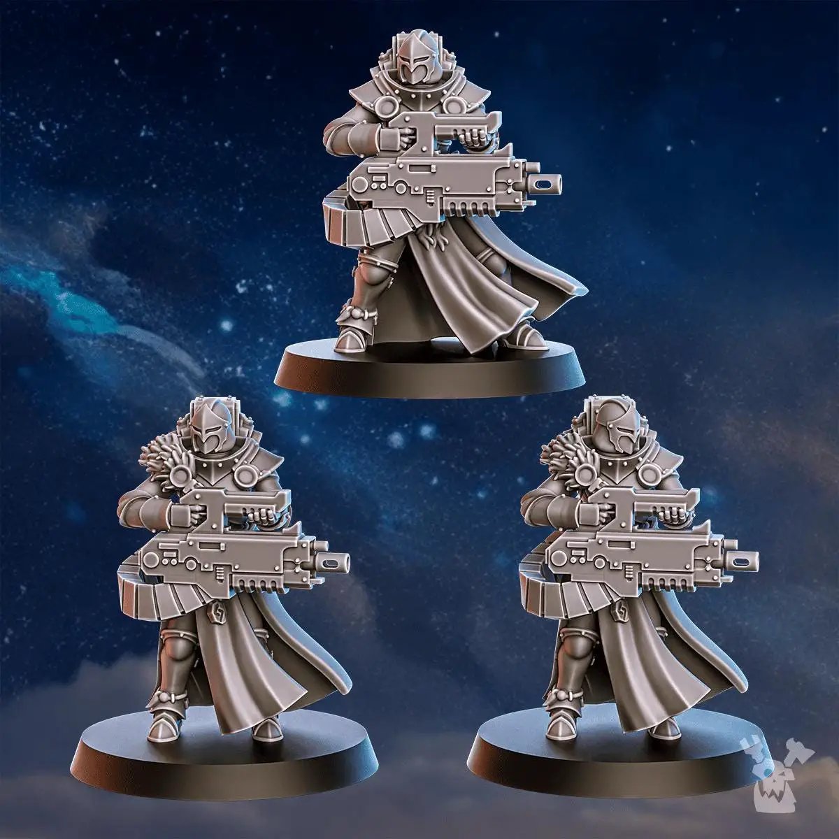 3D printed Stormpride Heavy Sisters Squad by DakkaDakka Miniatures, featuring detailed miniature figures from Last Hope Miniatures.